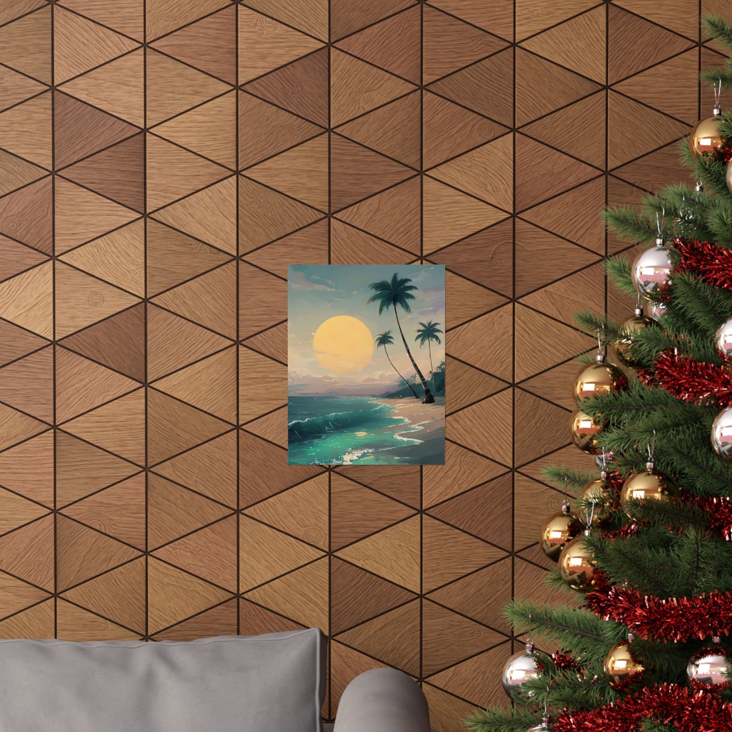 Beach Sunset Vertical Posters - Tropical Wall Art, Ocean Decor, Summer Vibes, Relaxation Artwork, Gift for Nature Lovers