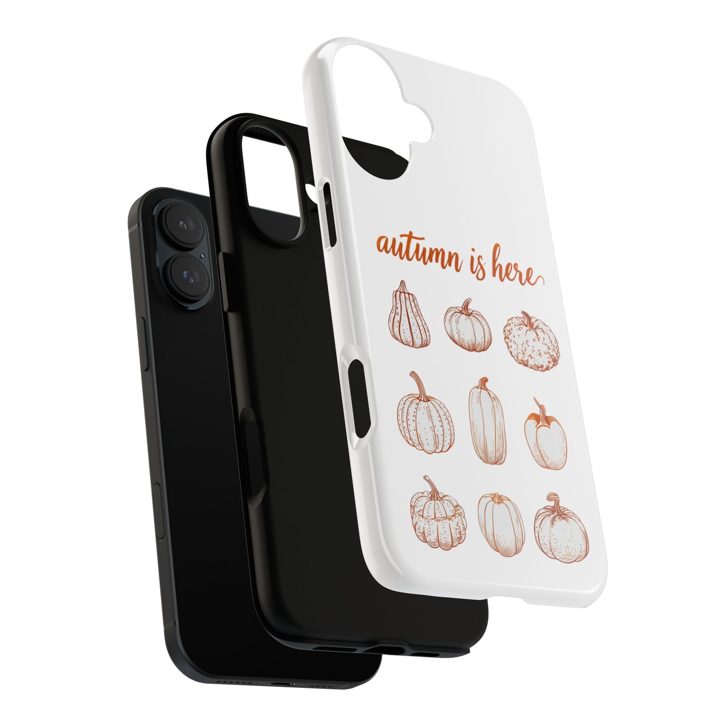 Autumn is Here Pumpkin Phone Case, Fall Pumpkin Illustration Phone Cover, Seasonal Autumn Phone Accessory