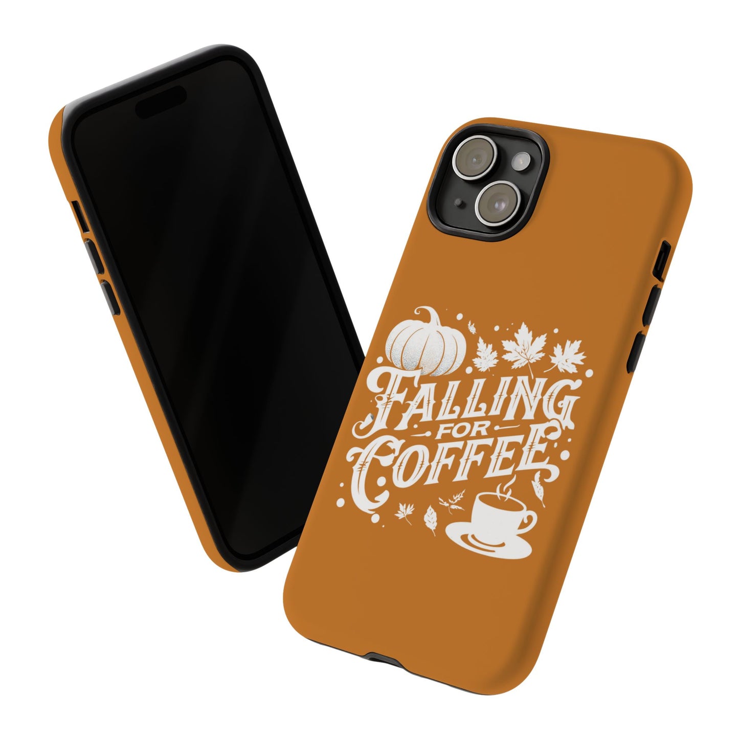 Falling for Coffee Phone Case, Fall Pumpkin Coffee Lover Gift, Autumn Phone Cover, Cozy Coffee Vibes Case, Pumpkin Spice Season Accessory