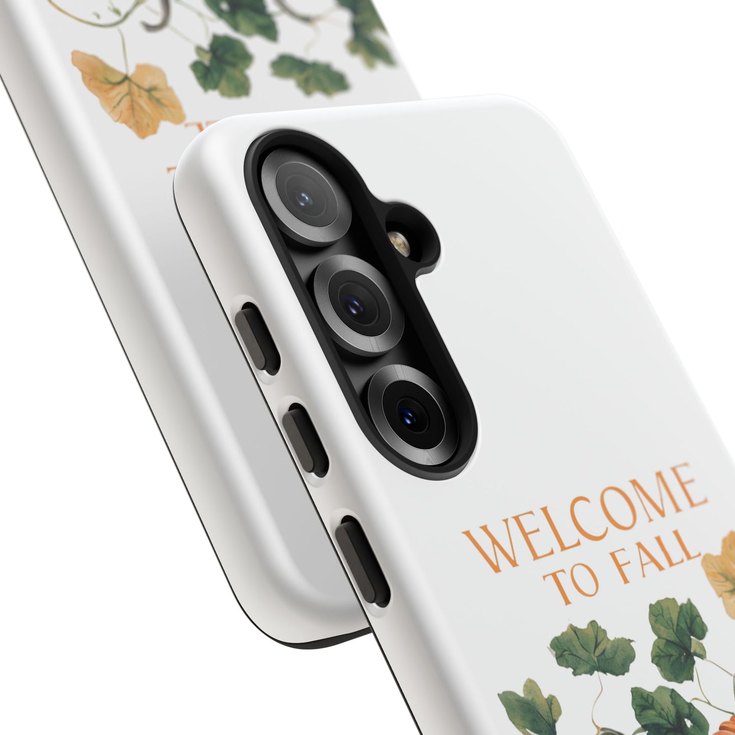 Welcome to Fall Phone Case, Pumpkin Autumn Leaves Design, Fall Aesthetic iPhone Cover, Seasonal Harvest Gift for Her