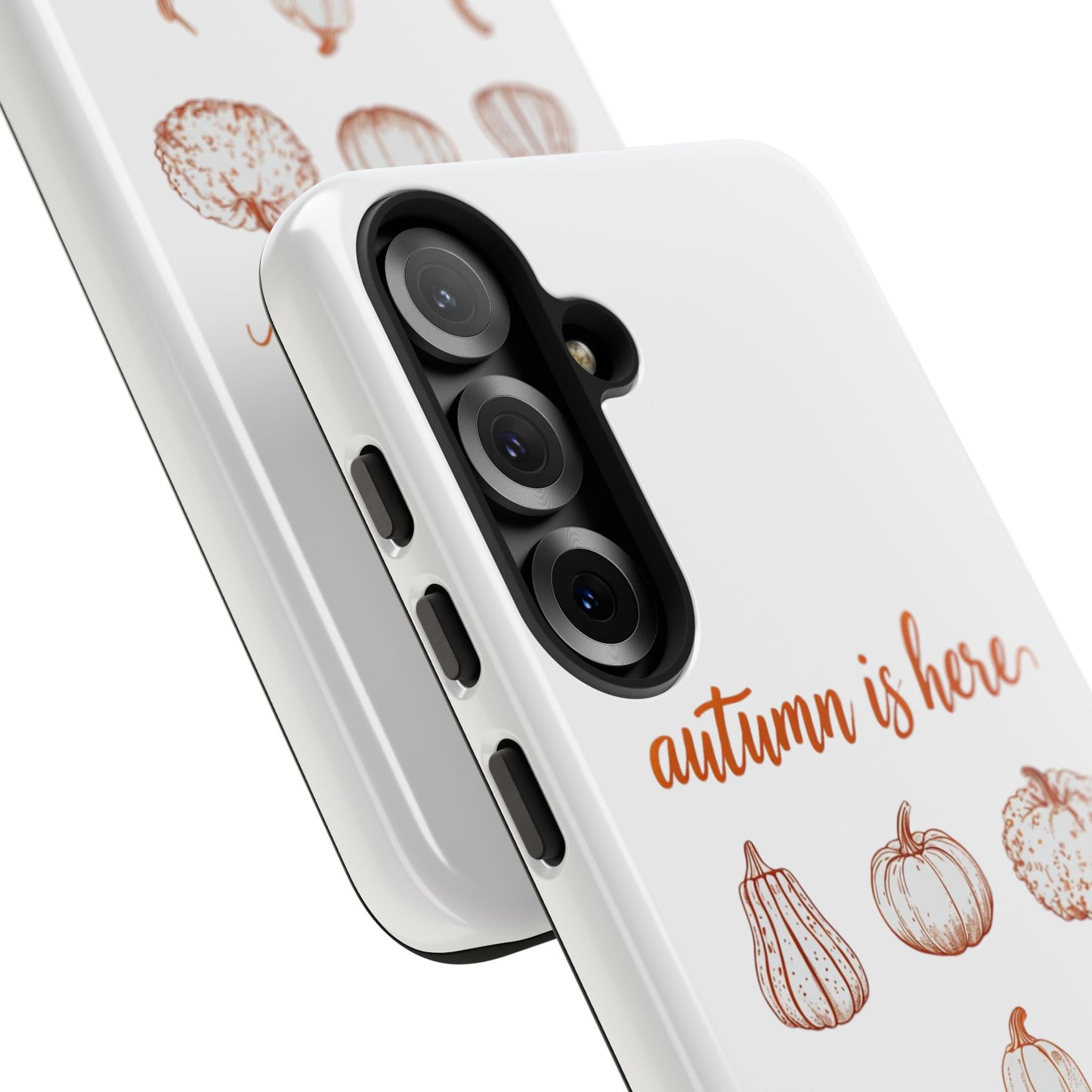 Autumn is Here Pumpkin Phone Case, Fall Pumpkin Illustration Phone Cover, Seasonal Autumn Phone Accessory