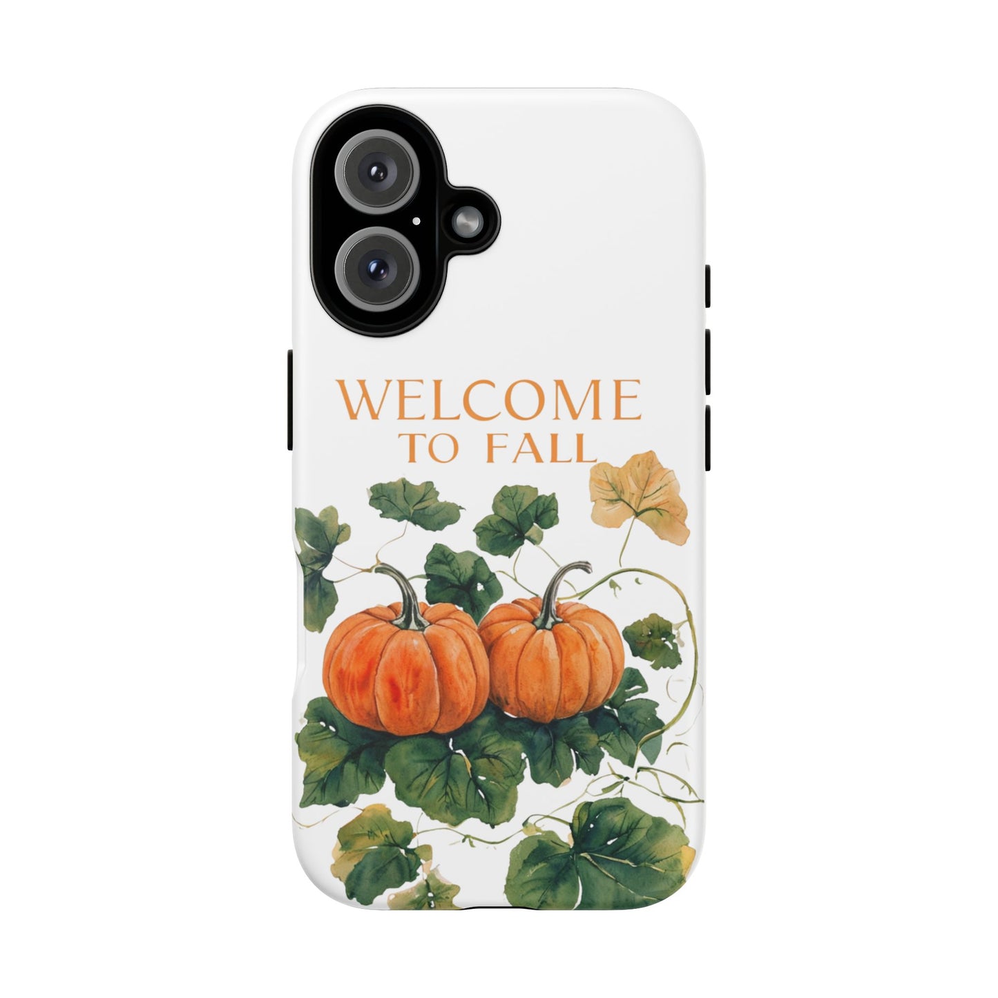 Welcome to Fall Phone Case, Pumpkin Autumn Leaves Design, Fall Aesthetic iPhone Cover, Seasonal Harvest Gift for Her