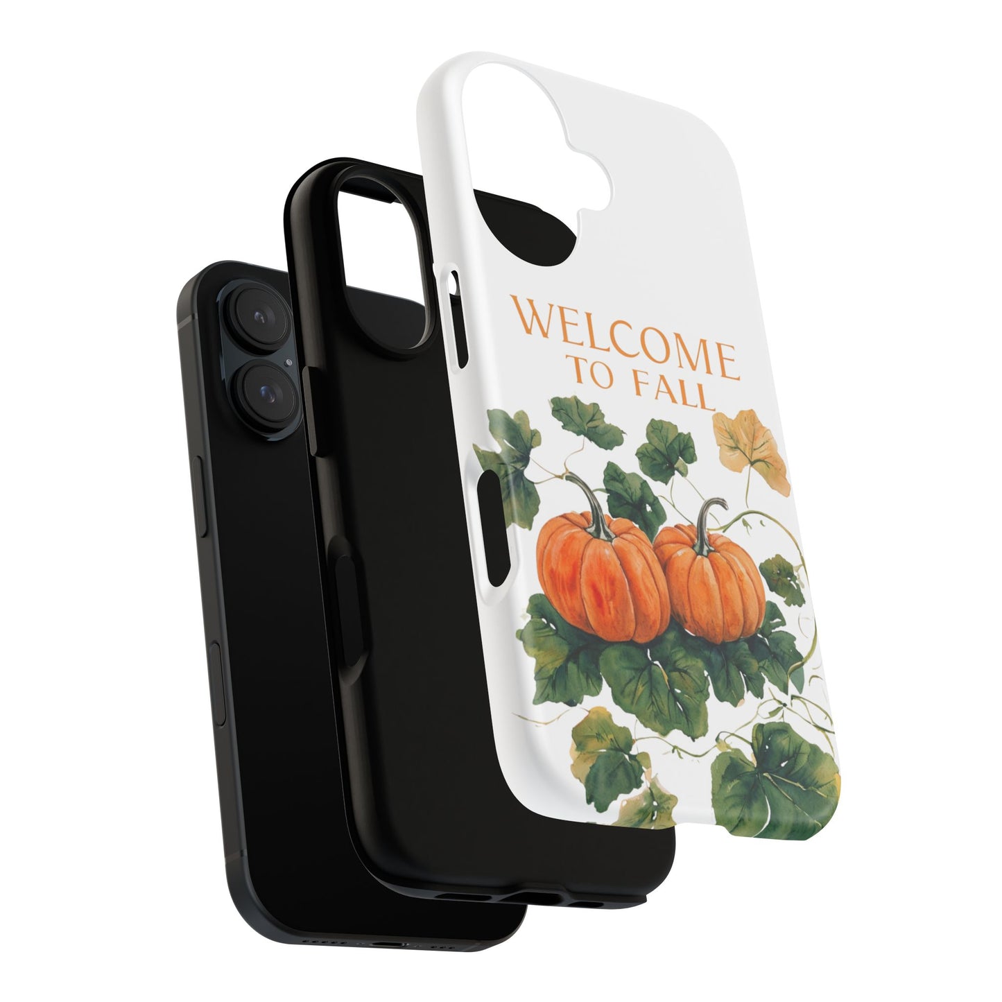 Welcome to Fall Phone Case, Pumpkin Autumn Leaves Design, Fall Aesthetic iPhone Cover, Seasonal Harvest Gift for Her