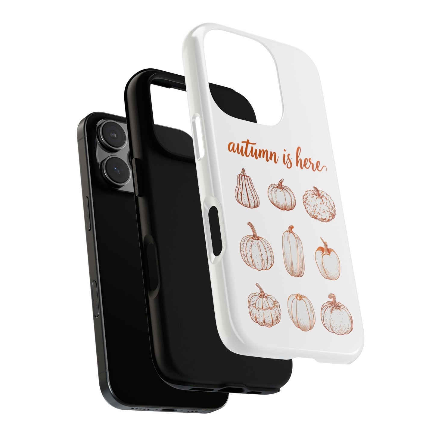 Autumn is Here Pumpkin Phone Case, Fall Pumpkin Illustration Phone Cover, Seasonal Autumn Phone Accessory