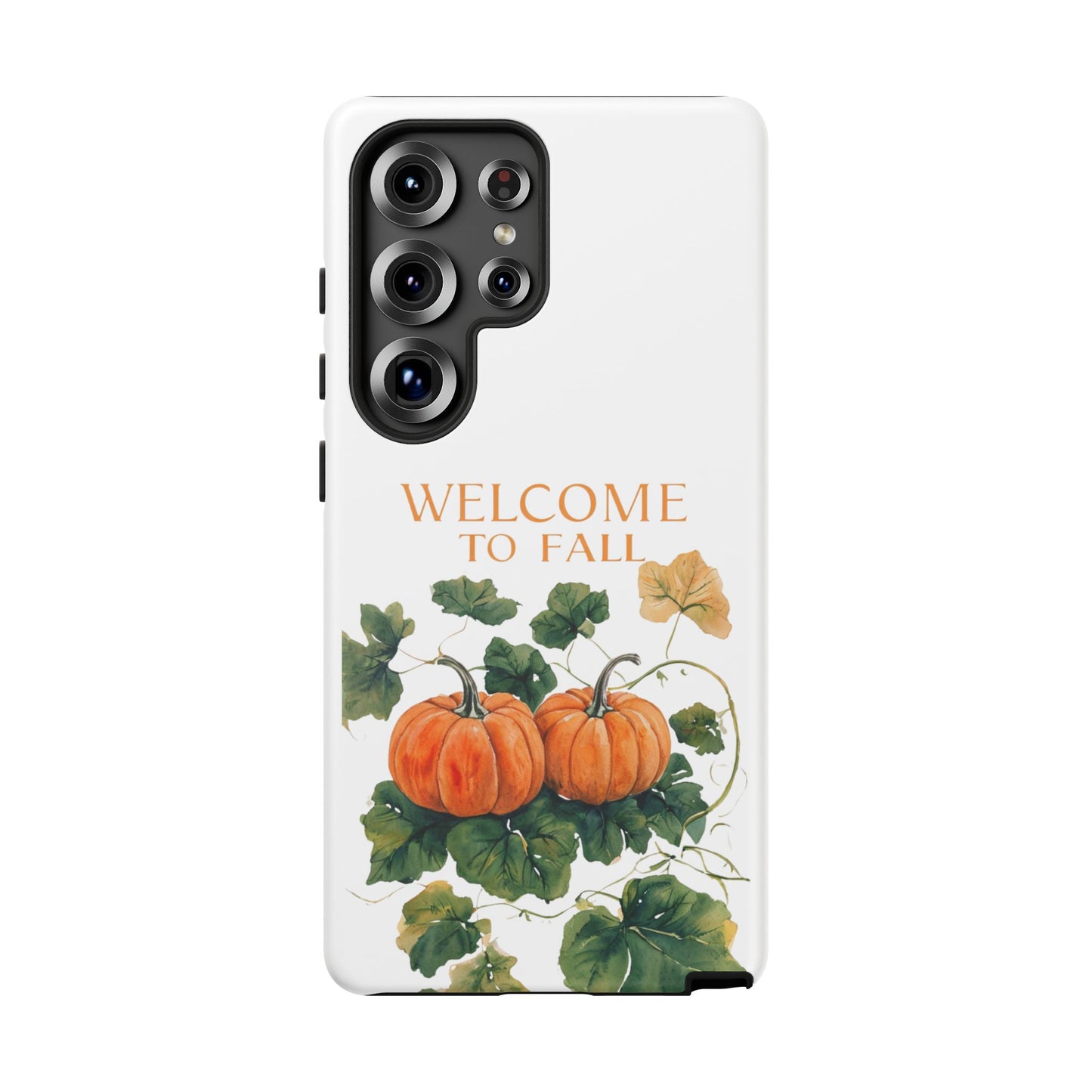 Welcome to Fall Phone Case, Pumpkin Autumn Leaves Design, Fall Aesthetic iPhone Cover, Seasonal Harvest Gift for Her