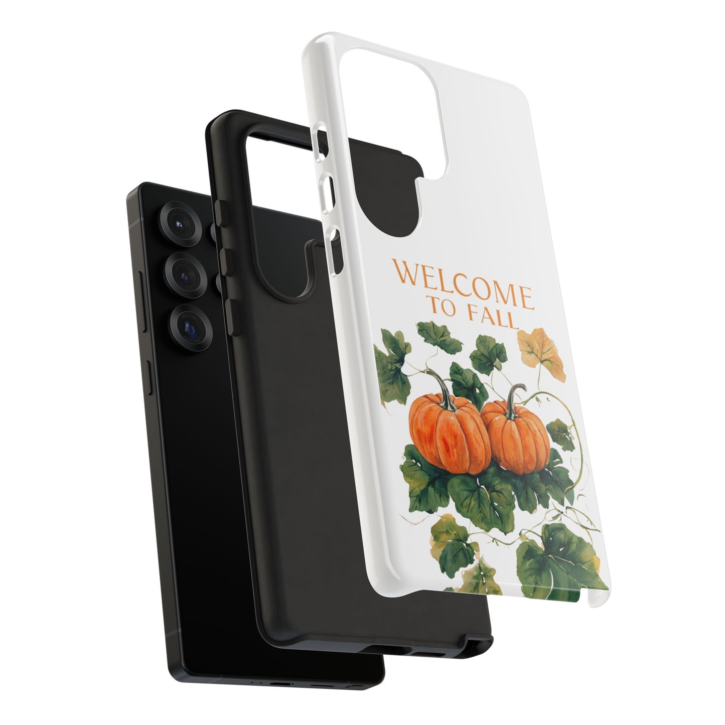Welcome to Fall Phone Case, Pumpkin Autumn Leaves Design, Fall Aesthetic iPhone Cover, Seasonal Harvest Gift for Her