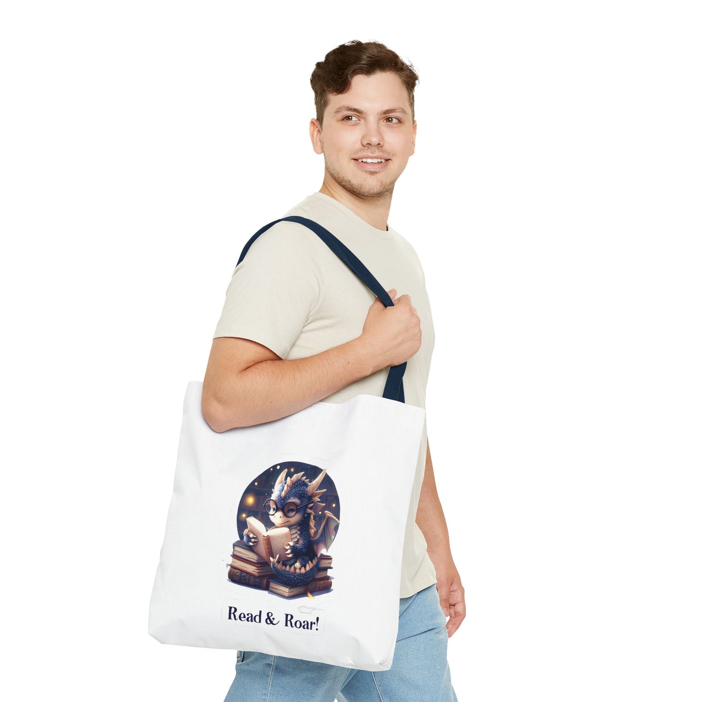 Enchanting Reads Dragon Tote Bag - Perfect for Book Lovers, Readers, Gifts, Literary Events, Reading Clubs!