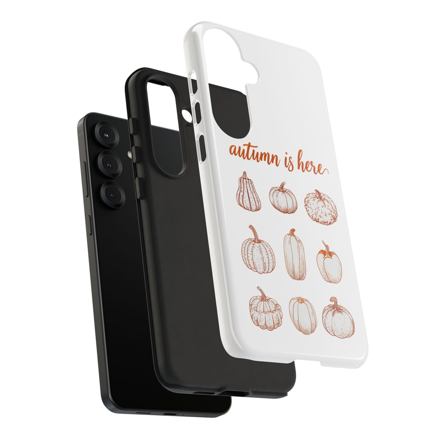 Autumn is Here Pumpkin Phone Case, Fall Pumpkin Illustration Phone Cover, Seasonal Autumn Phone Accessory
