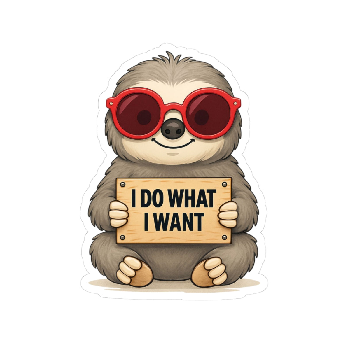 Sloth I Do What I Want Vinyl Sticker – Funny Animal Decal for Laptop, Water Bottle, or Notebook