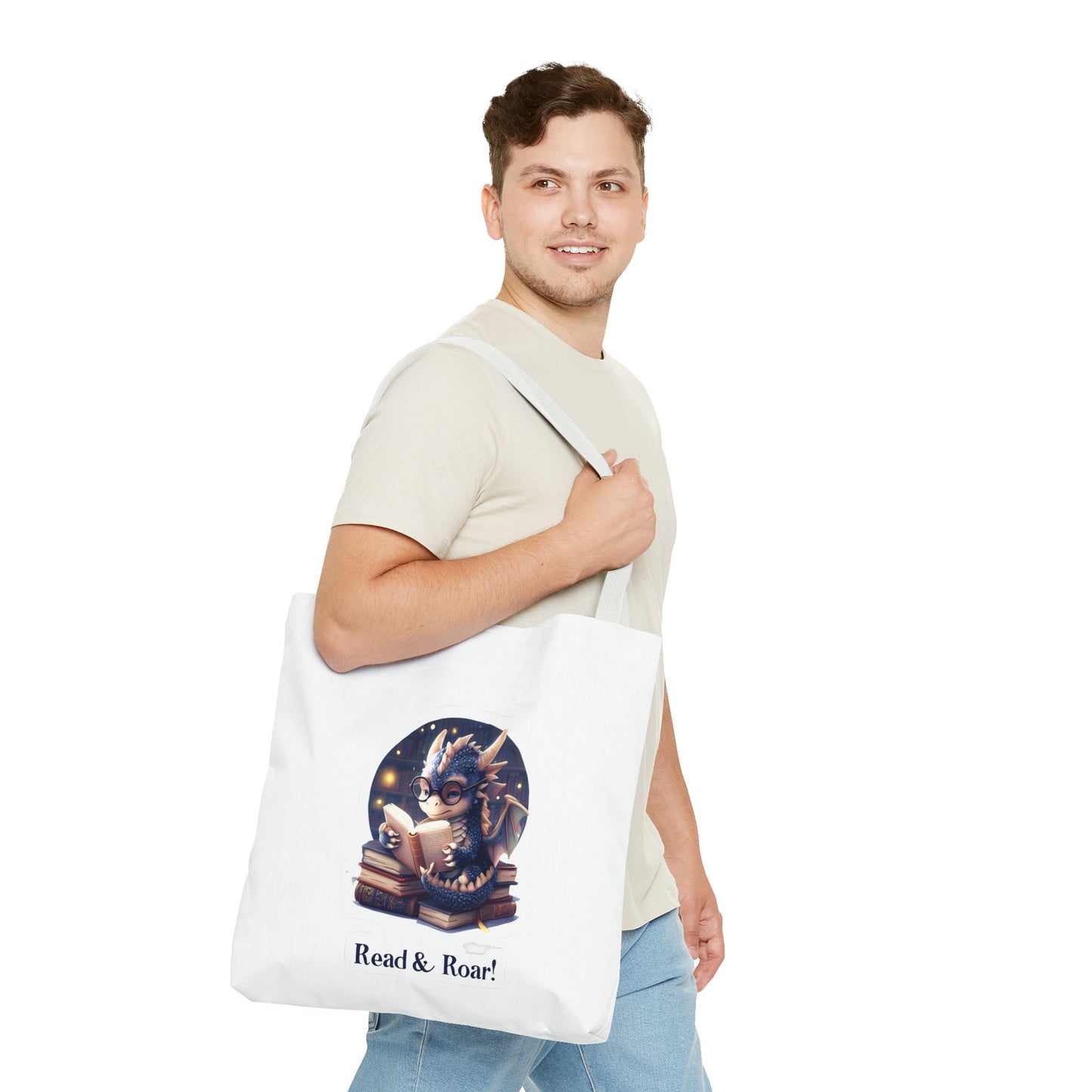 Enchanting Reads Dragon Tote Bag - Perfect for Book Lovers, Readers, Gifts, Literary Events, Reading Clubs!