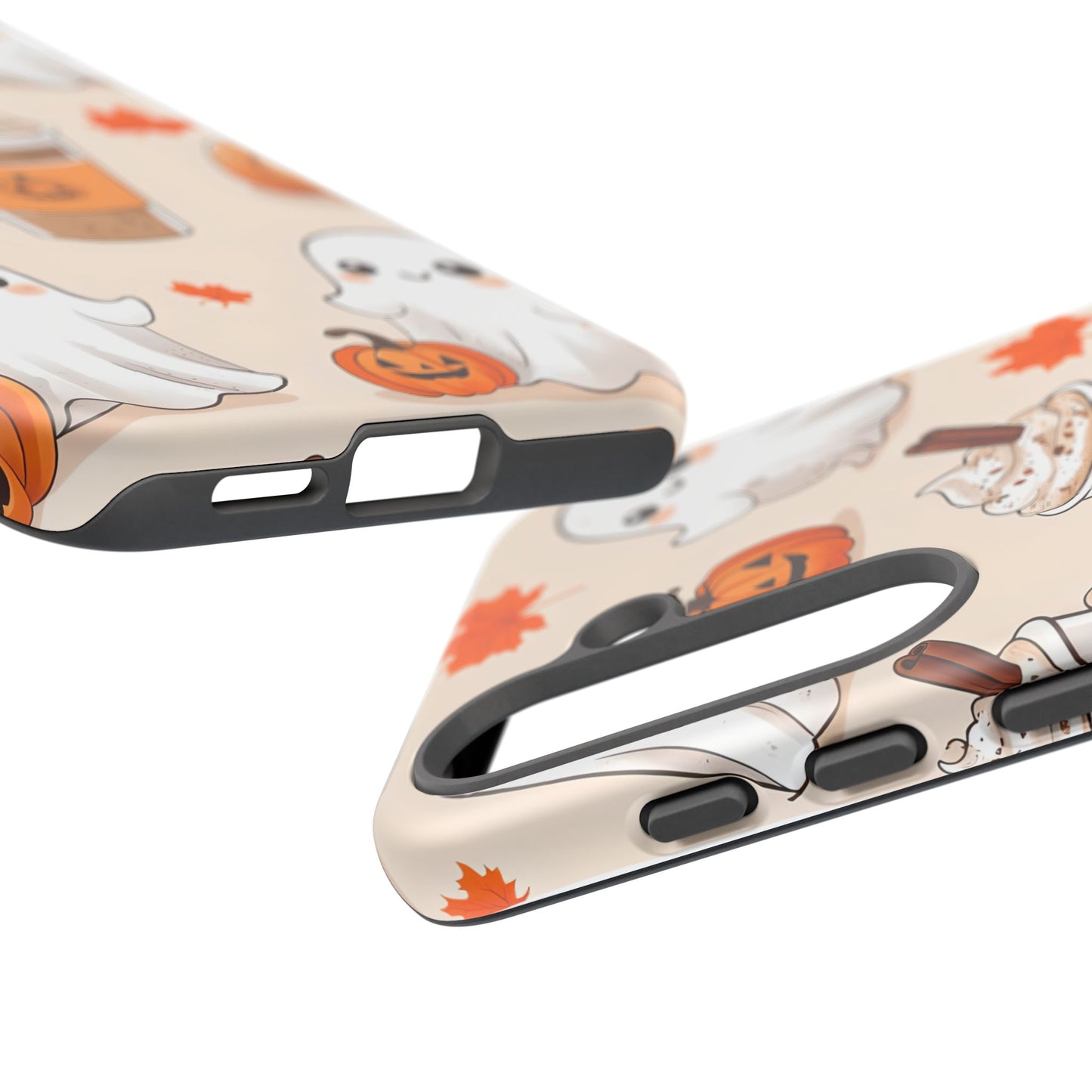 Kawaii Ghost Phone Case, Halloween Coffee Case, Pumpkin Spice iPhone Cover, Cute Fall Phone Grip, Spooky Season Aesthetic