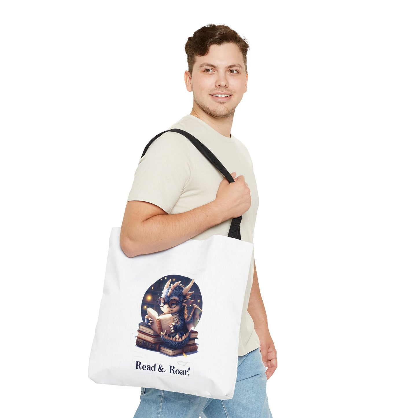 Enchanting Reads Dragon Tote Bag - Perfect for Book Lovers, Readers, Gifts, Literary Events, Reading Clubs!