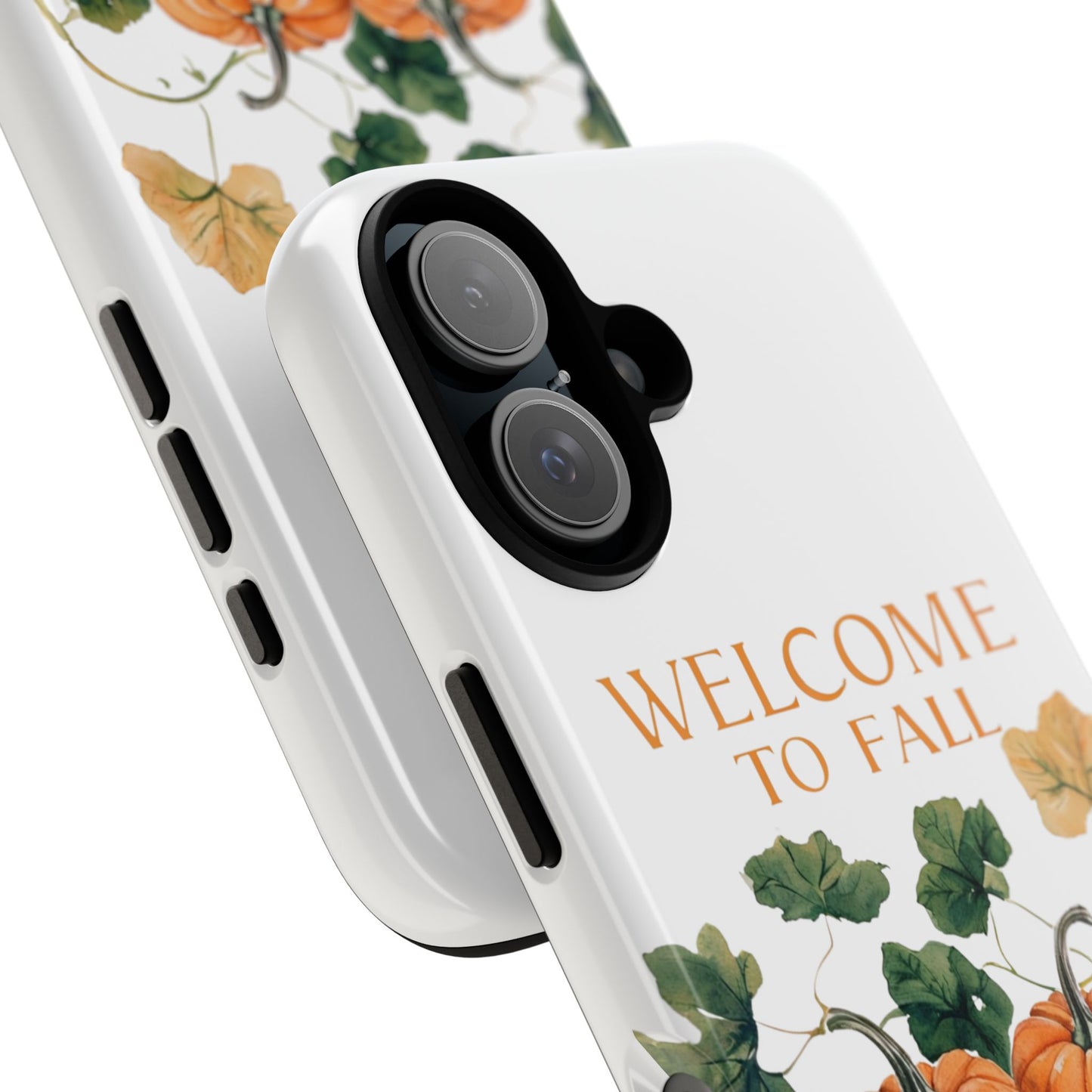 Welcome to Fall Phone Case, Pumpkin Autumn Leaves Design, Fall Aesthetic iPhone Cover, Seasonal Harvest Gift for Her