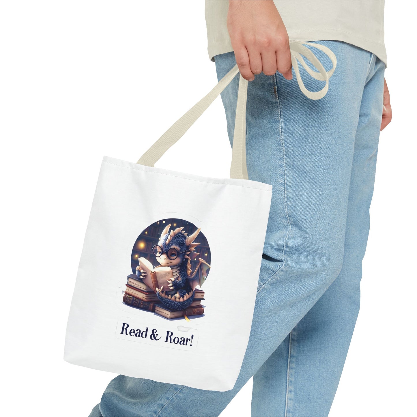 Enchanting Reads Dragon Tote Bag - Perfect for Book Lovers, Readers, Gifts, Literary Events, Reading Clubs!