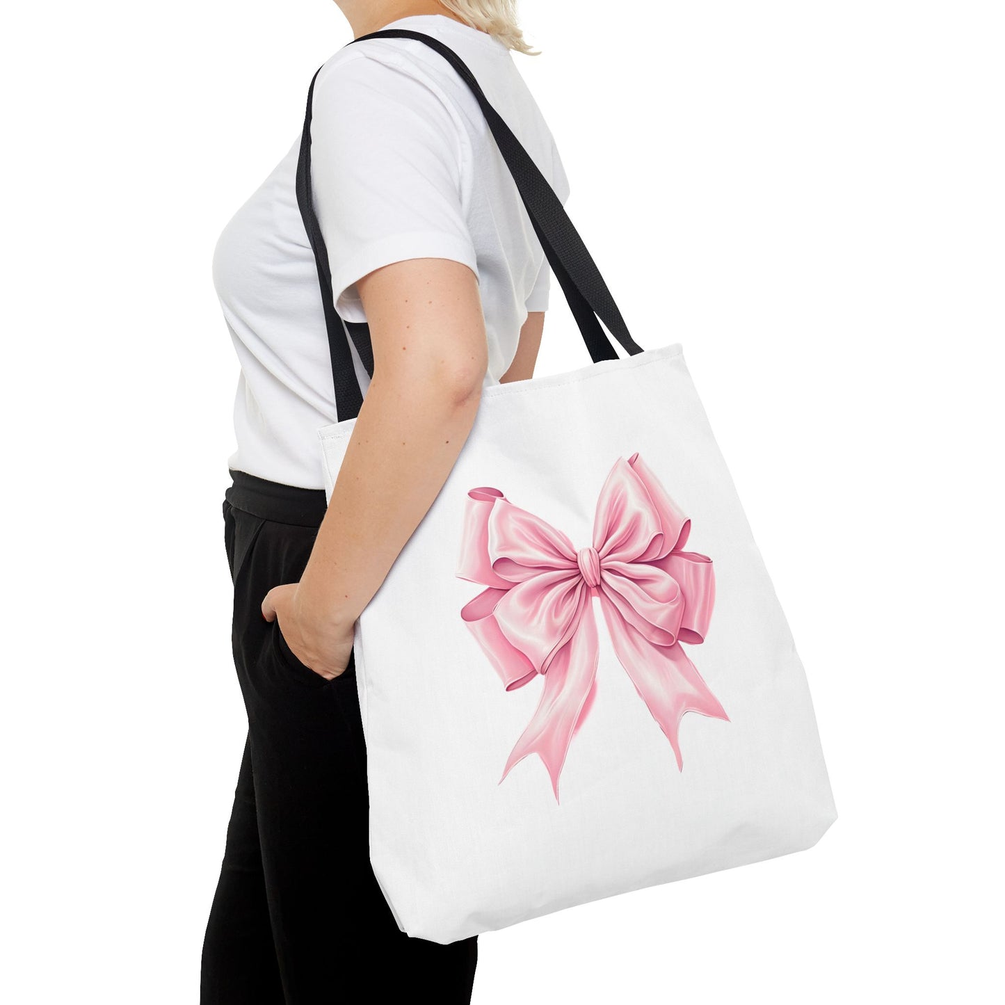 Chic Pink Bow Tote Bag, Stylish Carry-All for Gifts, Shopping, & Everyday Use, Perfect for Birthdays, Holidays, and Celebrations