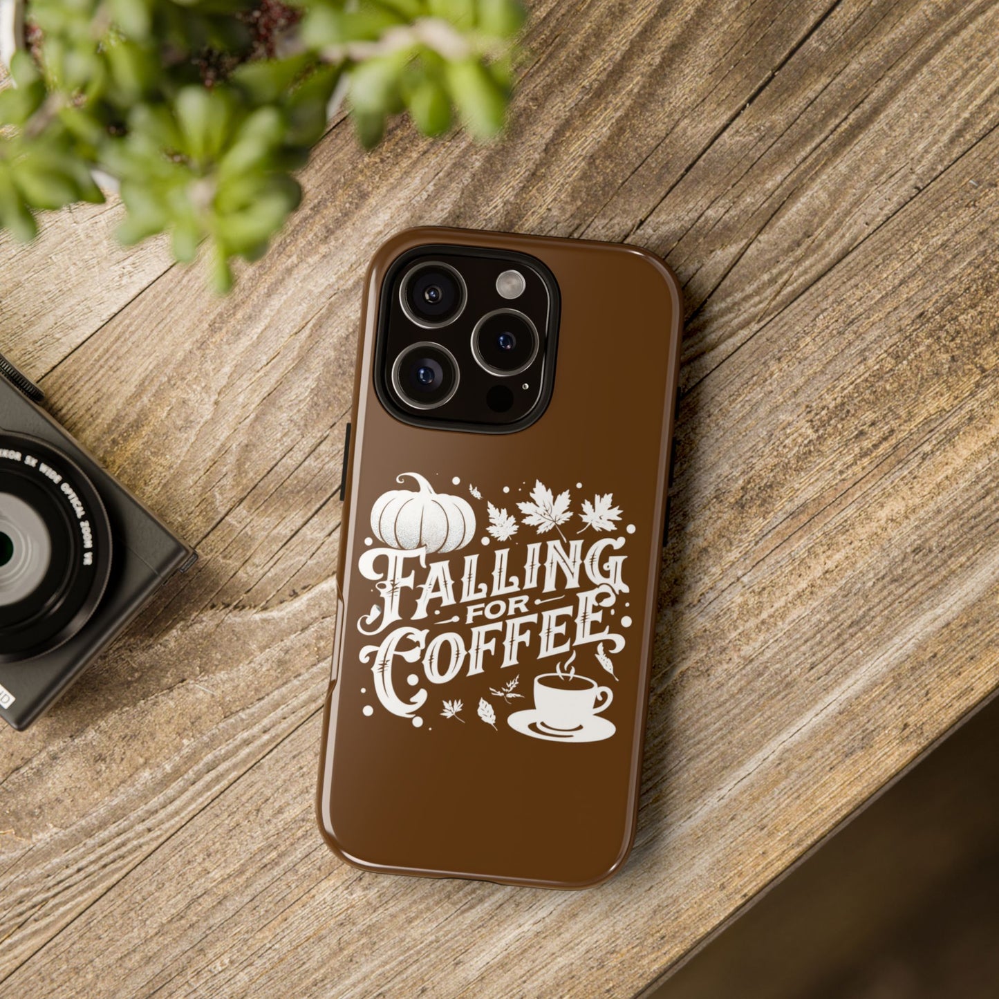 Falling for Coffee Phone Case, Fall Pumpkin Coffee Lover Gift, Autumn Phone Cover, Cozy Coffee Vibes Case, Pumpkin Spice Season Accessory