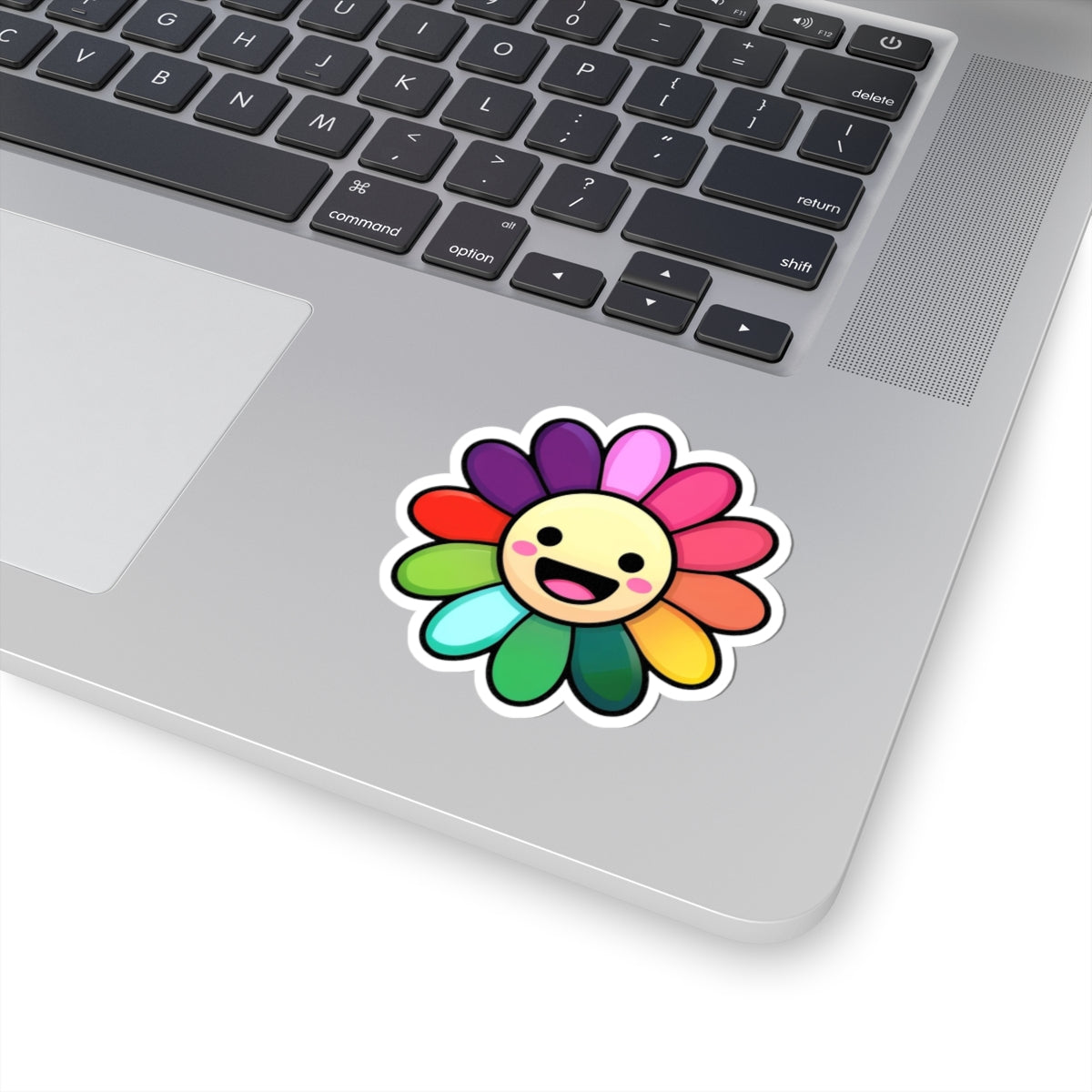 Happy Flower Kiss-Cut Stickers | Cheerful Floral Decals for Laptops, Water Bottles, Kids, Gift Ideas, Happiness Decoration