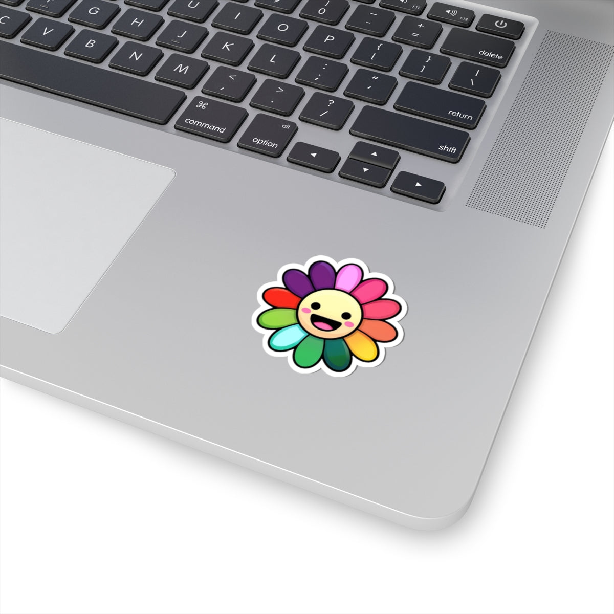 Happy Flower Kiss-Cut Stickers | Cheerful Floral Decals for Laptops, Water Bottles, Kids, Gift Ideas, Happiness Decoration
