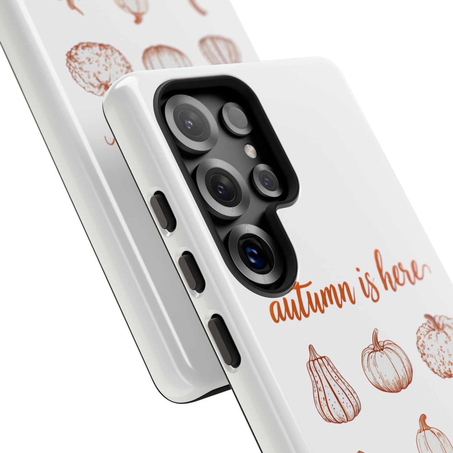Autumn is Here Pumpkin Phone Case, Fall Pumpkin Illustration Phone Cover, Seasonal Autumn Phone Accessory