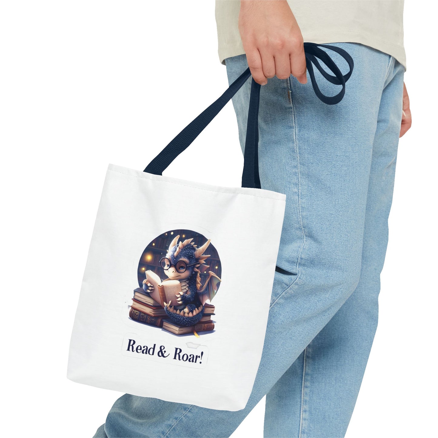 Enchanting Reads Dragon Tote Bag - Perfect for Book Lovers, Readers, Gifts, Literary Events, Reading Clubs!