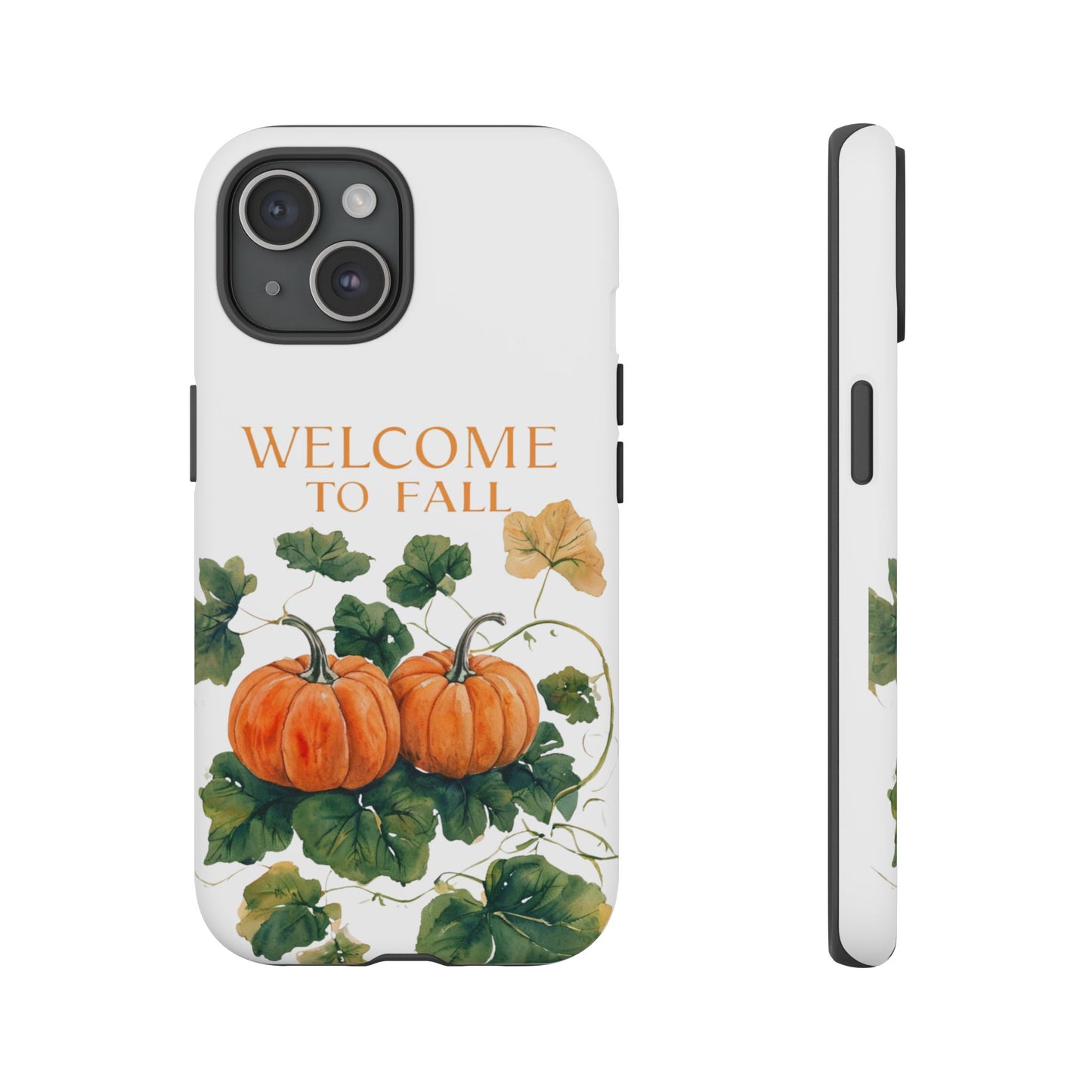 Welcome to Fall Phone Case, Pumpkin Autumn Leaves Design, Fall Aesthetic iPhone Cover, Seasonal Harvest Gift for Her