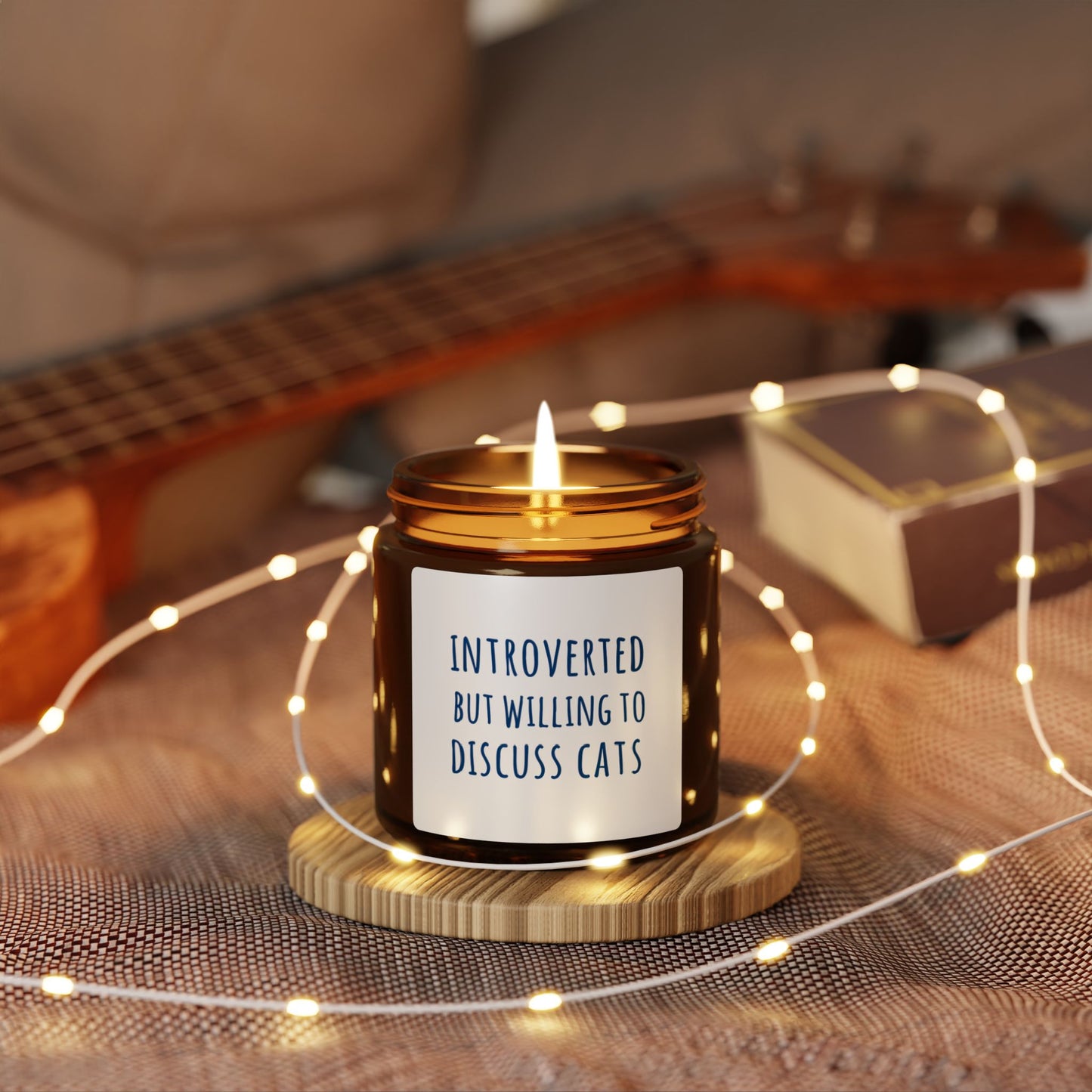 Introverted Cat Lover Candle – Funny Scented Jar for Cat Moms and Cozy Nights