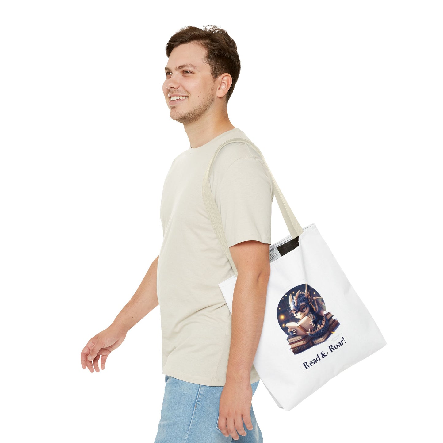 Enchanting Reads Dragon Tote Bag - Perfect for Book Lovers, Readers, Gifts, Literary Events, Reading Clubs!
