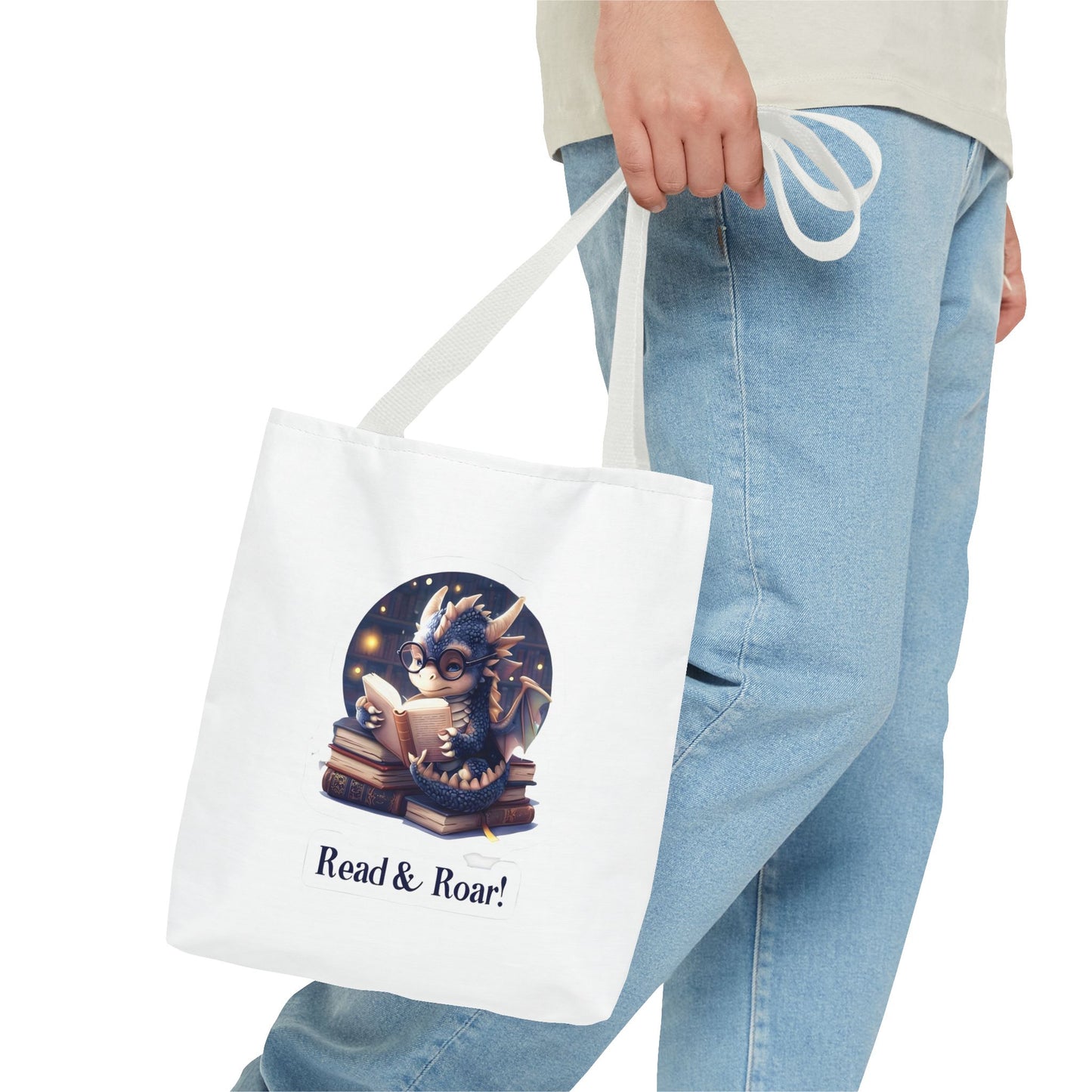 Enchanting Reads Dragon Tote Bag - Perfect for Book Lovers, Readers, Gifts, Literary Events, Reading Clubs!