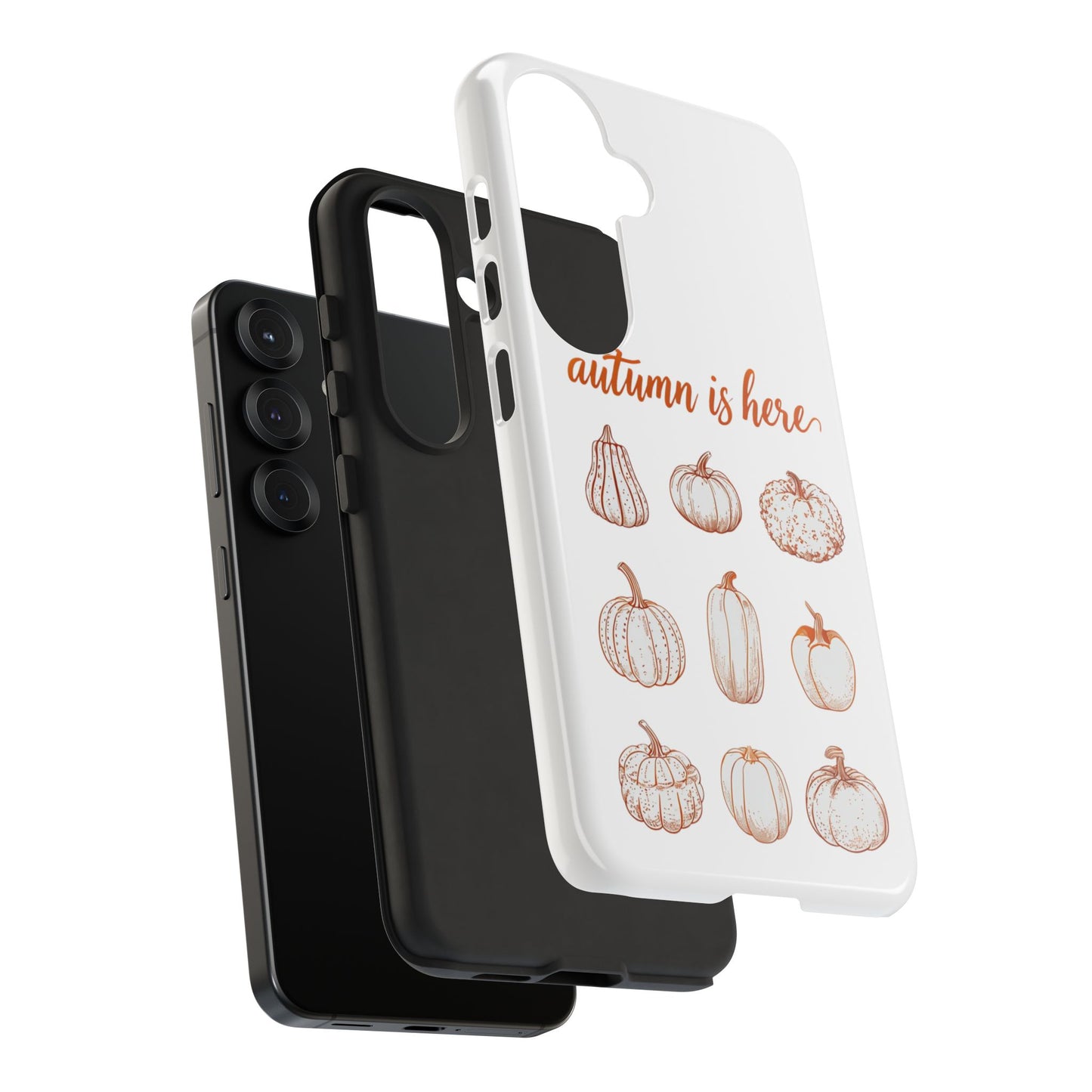 Autumn is Here Pumpkin Phone Case, Fall Pumpkin Illustration Phone Cover, Seasonal Autumn Phone Accessory