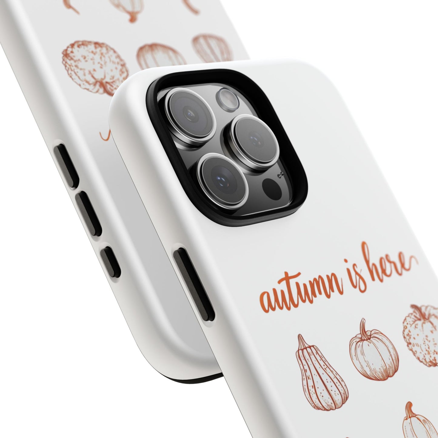 Autumn is Here Pumpkin Phone Case, Fall Pumpkin Illustration Phone Cover, Seasonal Autumn Phone Accessory