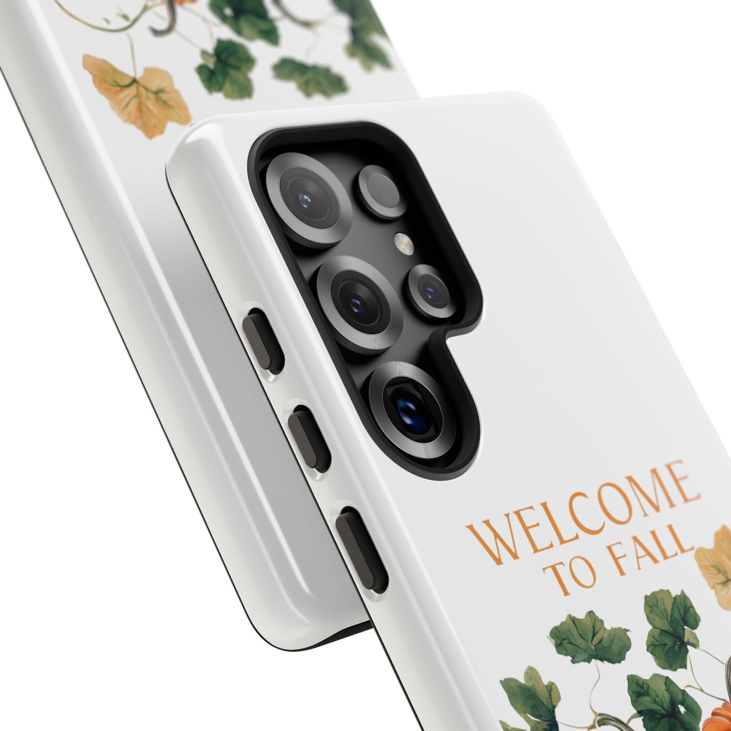 Welcome to Fall Phone Case, Pumpkin Autumn Leaves Design, Fall Aesthetic iPhone Cover, Seasonal Harvest Gift for Her