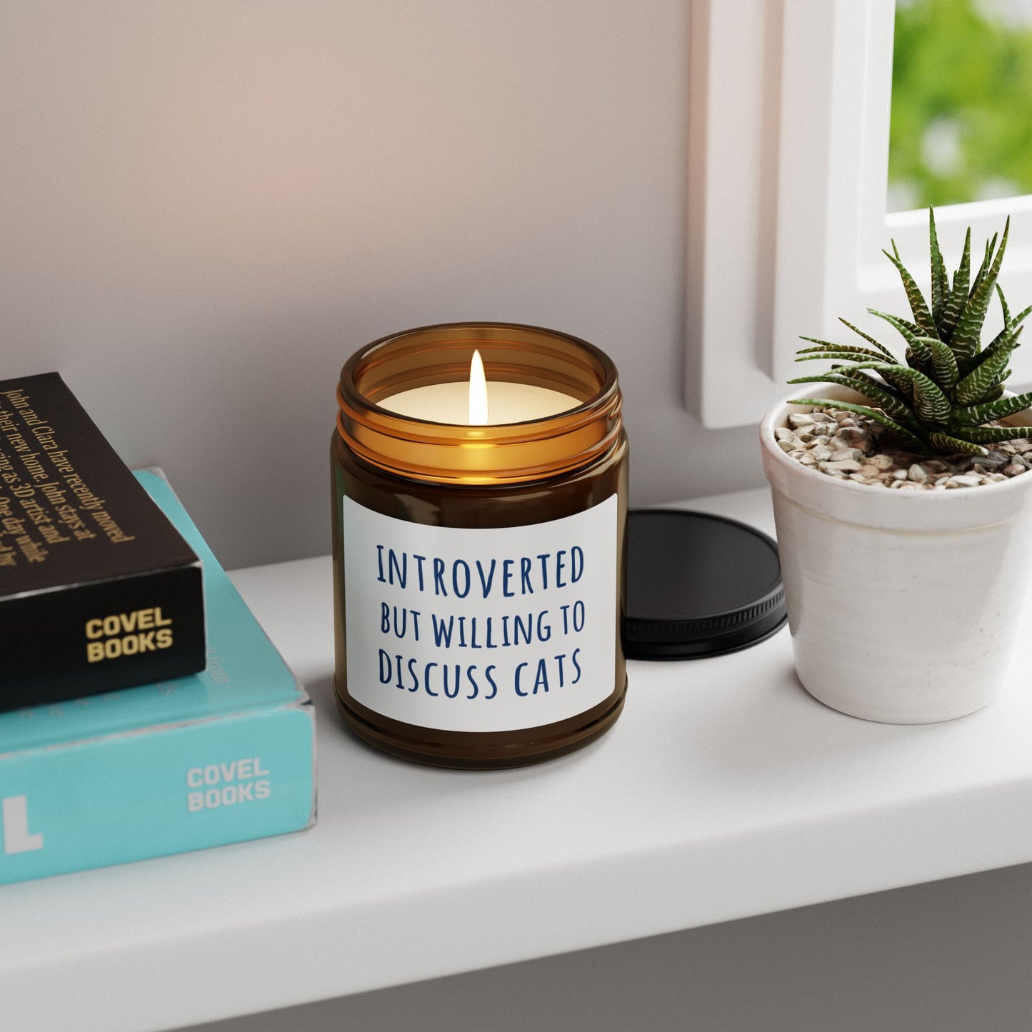 Introverted Cat Lover Candle – Funny Scented Jar for Cat Moms and Cozy Nights