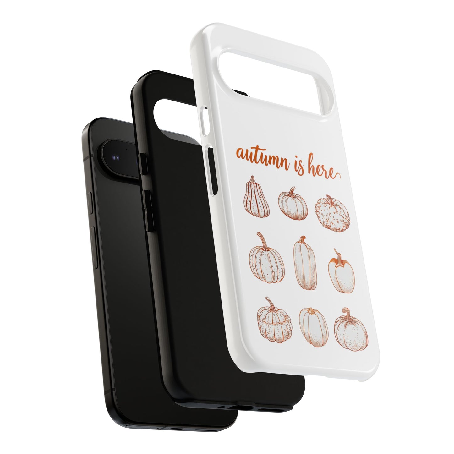 Autumn is Here Pumpkin Phone Case, Fall Pumpkin Illustration Phone Cover, Seasonal Autumn Phone Accessory
