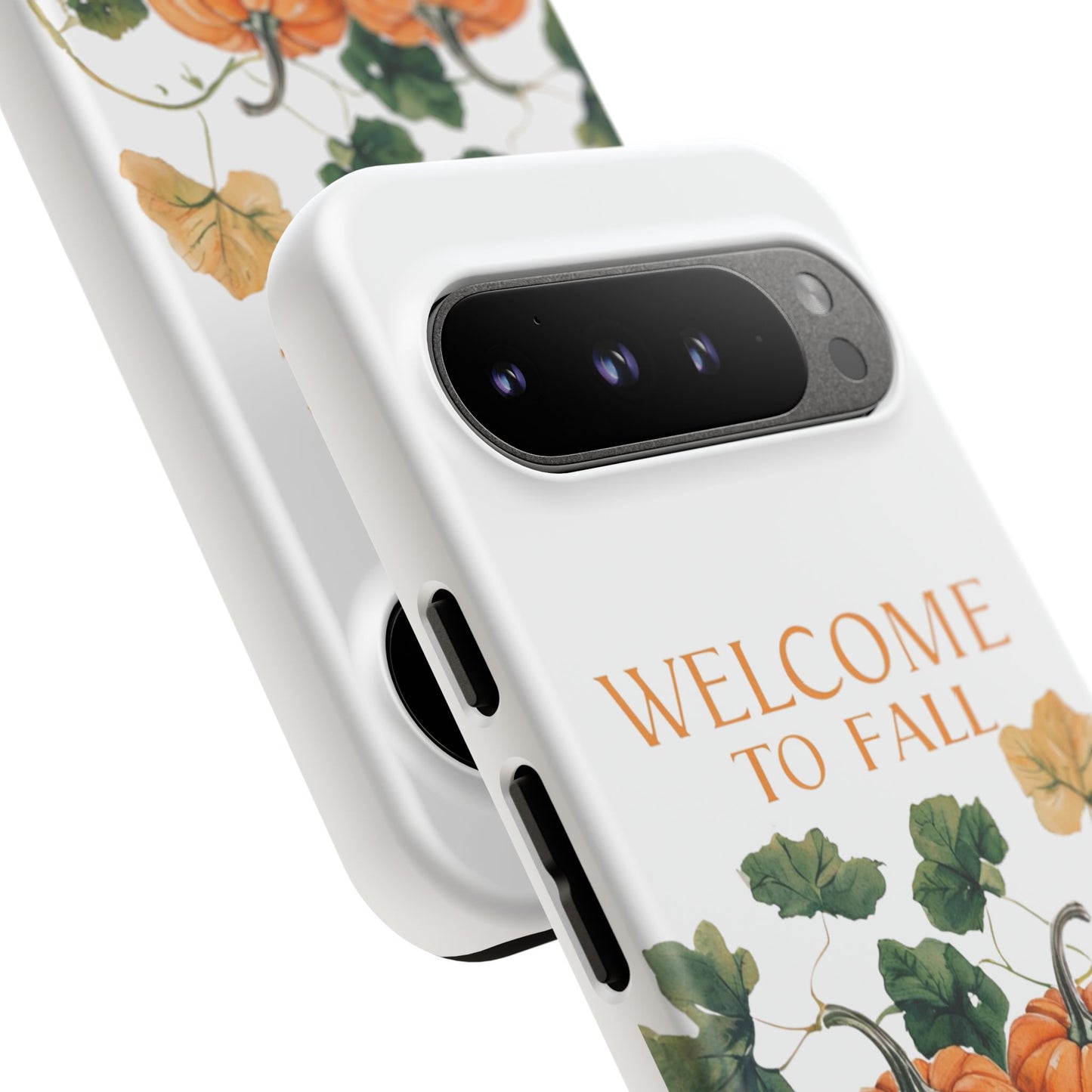 Welcome to Fall Phone Case, Pumpkin Autumn Leaves Design, Fall Aesthetic iPhone Cover, Seasonal Harvest Gift for Her