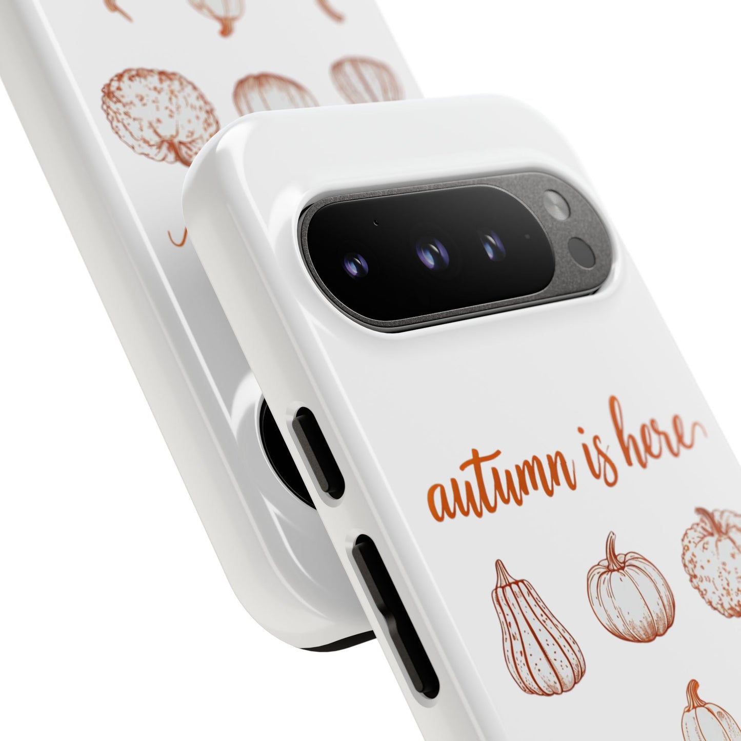 Autumn is Here Pumpkin Phone Case, Fall Pumpkin Illustration Phone Cover, Seasonal Autumn Phone Accessory
