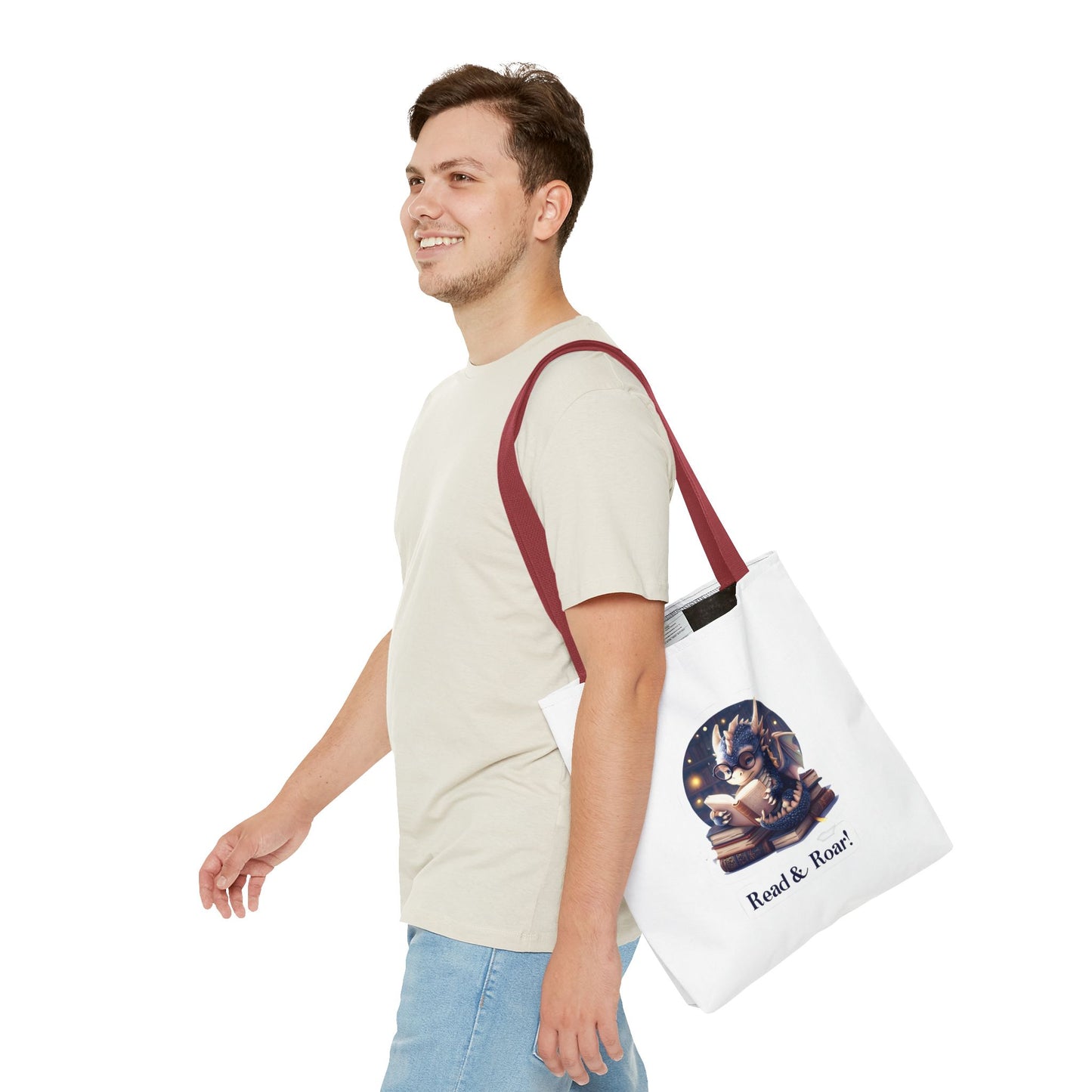 Enchanting Reads Dragon Tote Bag - Perfect for Book Lovers, Readers, Gifts, Literary Events, Reading Clubs!