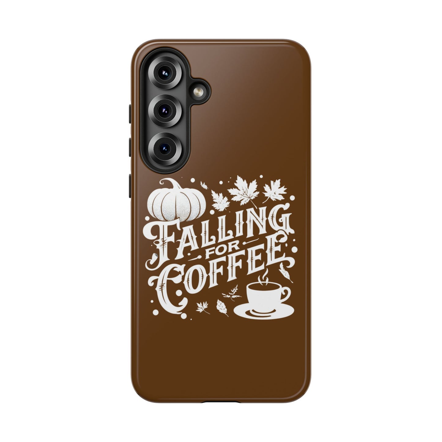Falling for Coffee Phone Case, Fall Pumpkin Coffee Lover Gift, Autumn Phone Cover, Cozy Coffee Vibes Case, Pumpkin Spice Season Accessory