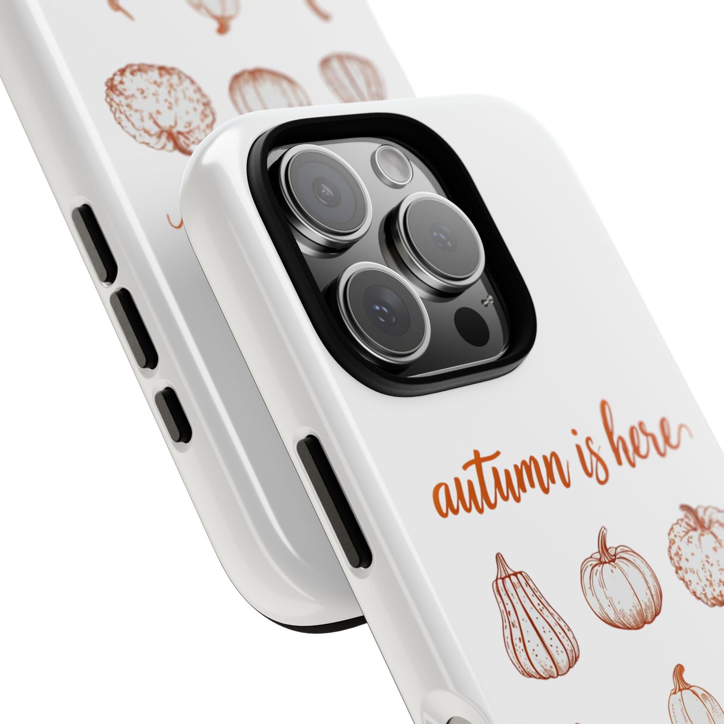 Autumn is Here Pumpkin Phone Case, Fall Pumpkin Illustration Phone Cover, Seasonal Autumn Phone Accessory