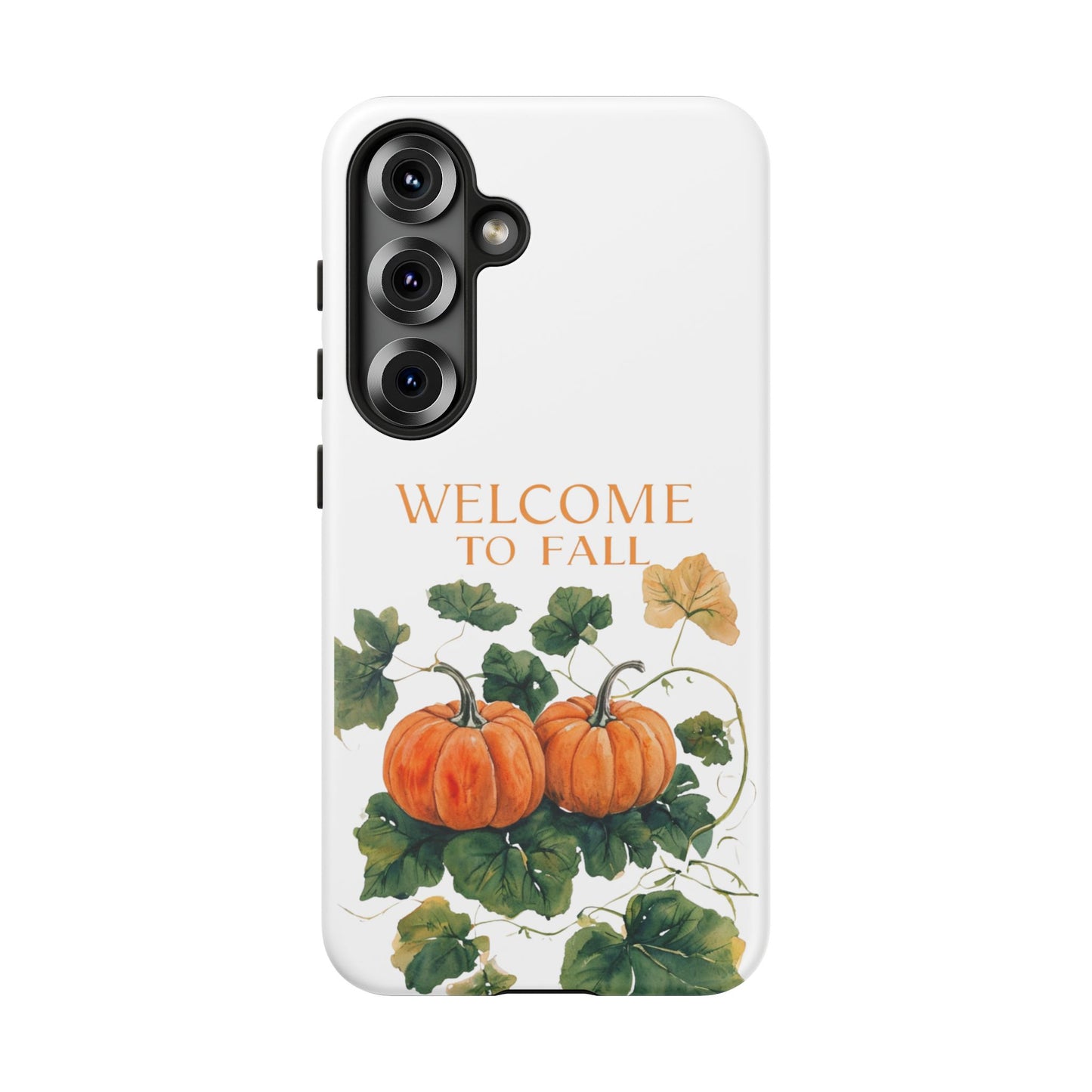 Welcome to Fall Phone Case, Pumpkin Autumn Leaves Design, Fall Aesthetic iPhone Cover, Seasonal Harvest Gift for Her