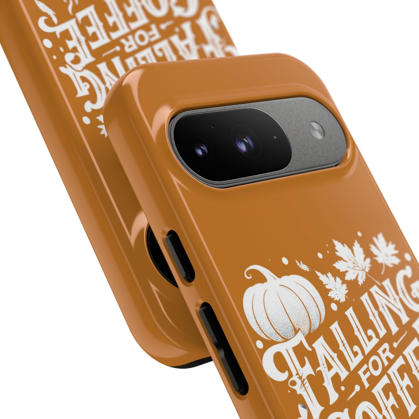 Falling for Coffee Phone Case, Fall Pumpkin Coffee Lover Gift, Autumn Phone Cover, Cozy Coffee Vibes Case, Pumpkin Spice Season Accessory