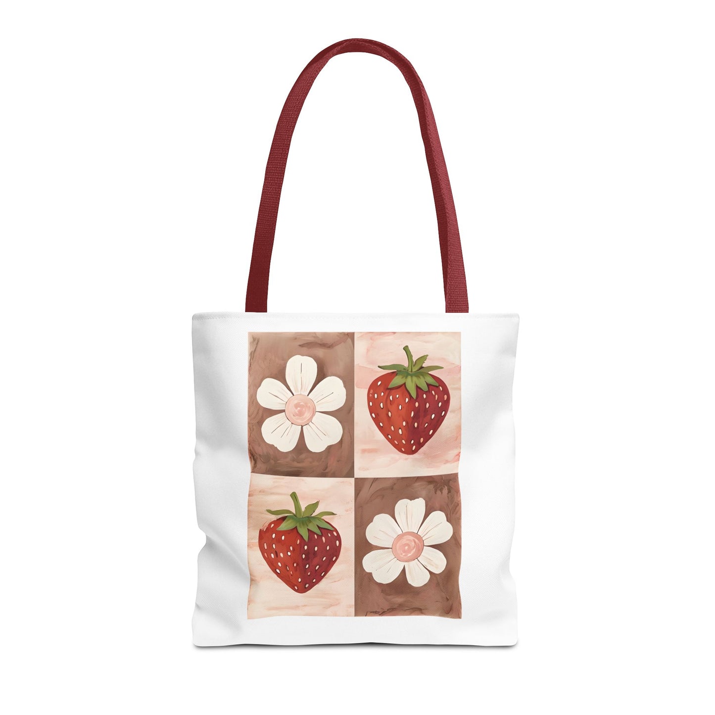 Strawberry Floral Tote Bag, Perfect for Spring, Eco-Friendly Shopping, Farmers Market, Gifts for Her, Cute Weekend Bag