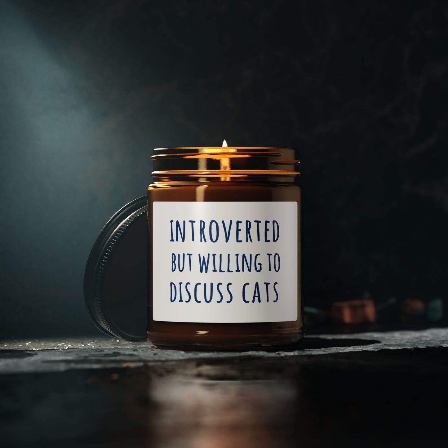 Introverted Cat Lover Candle – Funny Scented Jar for Cat Moms and Cozy Nights