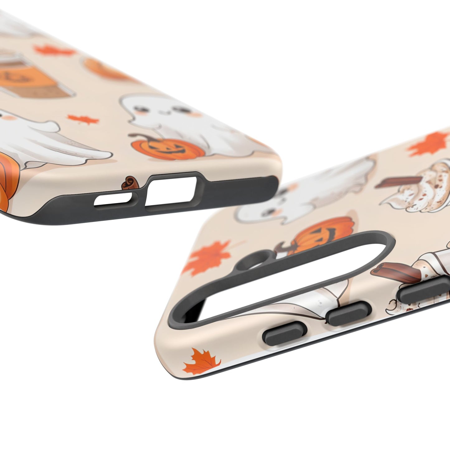Kawaii Ghost Phone Case, Halloween Coffee Case, Pumpkin Spice iPhone Cover, Cute Fall Phone Grip, Spooky Season Aesthetic