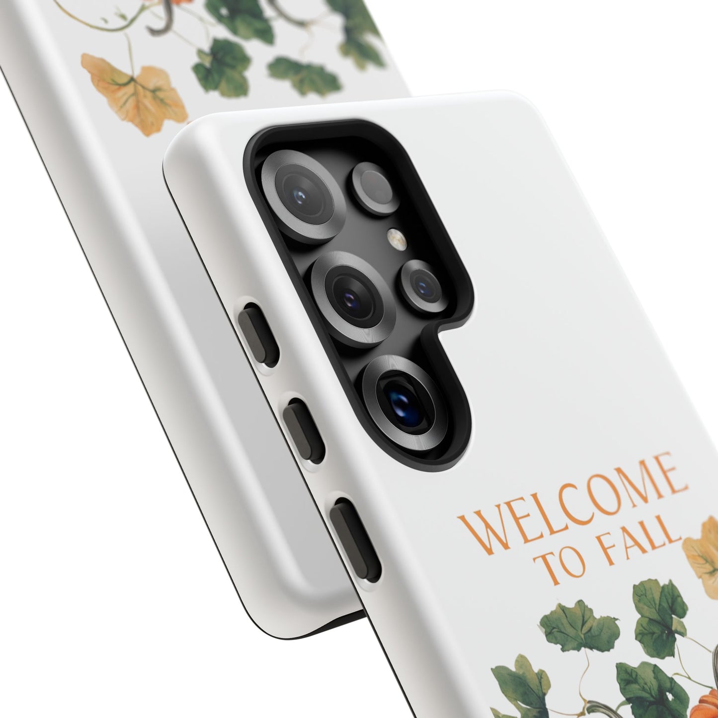 Welcome to Fall Phone Case, Pumpkin Autumn Leaves Design, Fall Aesthetic iPhone Cover, Seasonal Harvest Gift for Her