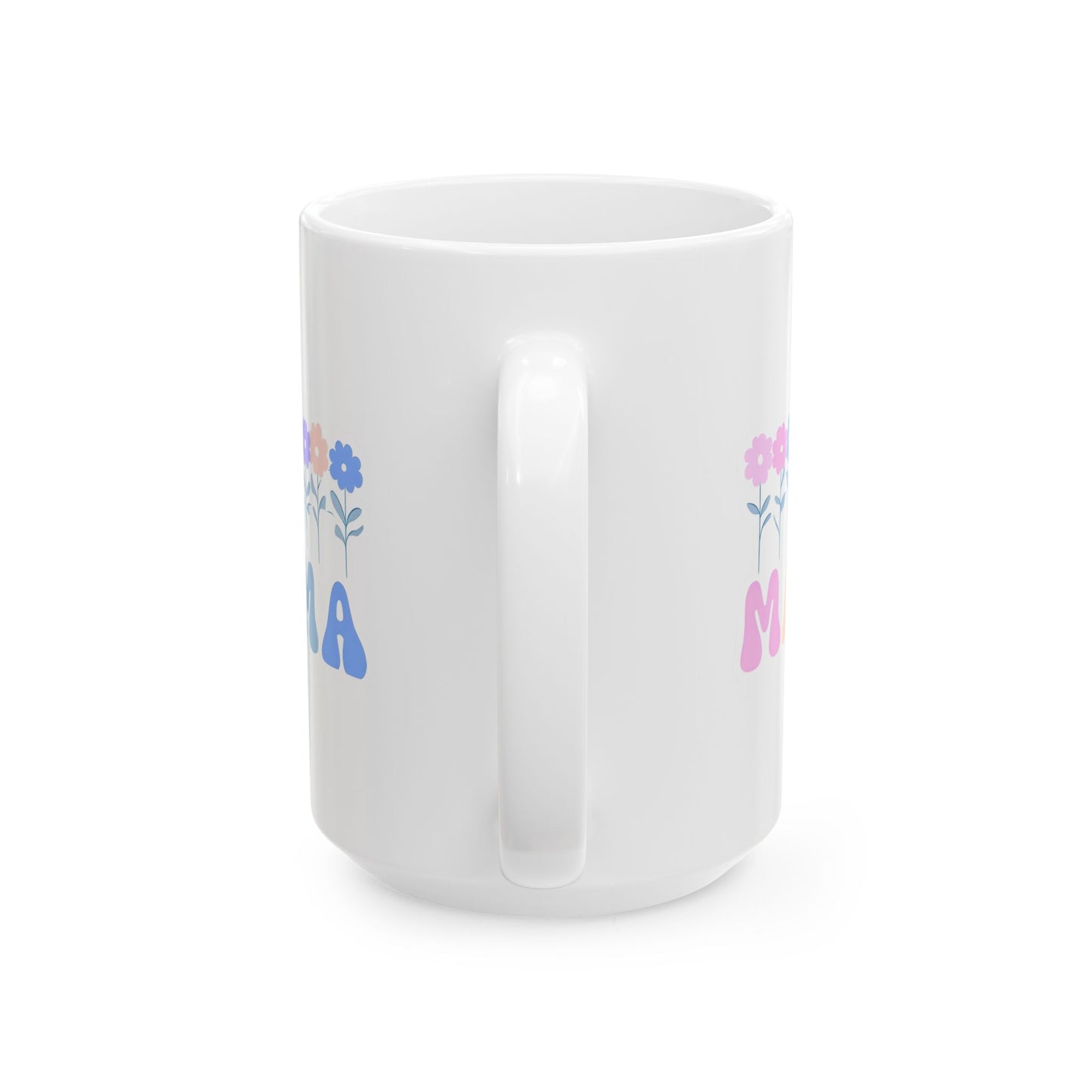 Pastel Floral Mama Mug - Colorful Ceramic Coffee Cup for Mother's Day, Birthday Gift, Tea Mug, Flower Design, Personalized Gift