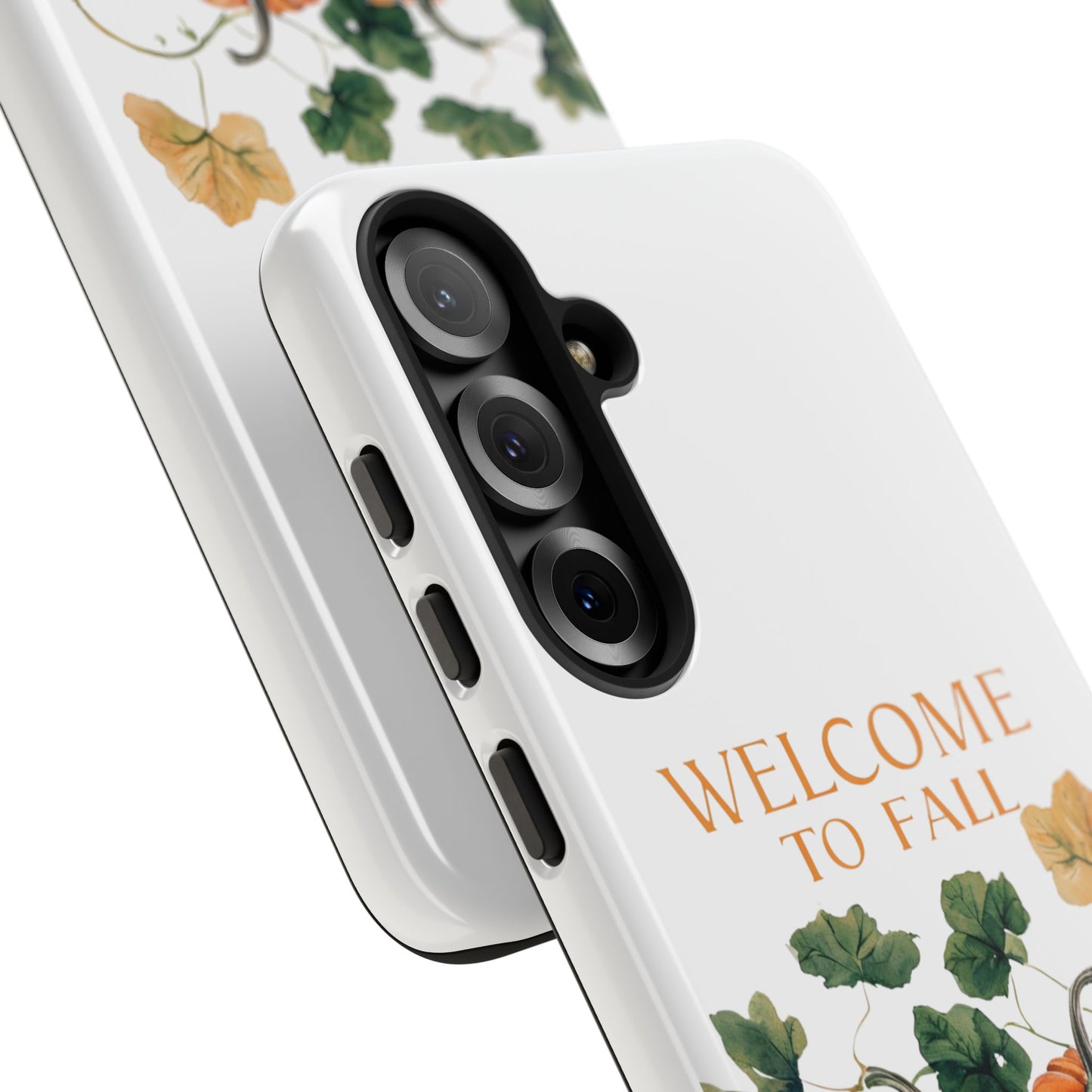 Welcome to Fall Phone Case, Pumpkin Autumn Leaves Design, Fall Aesthetic iPhone Cover, Seasonal Harvest Gift for Her