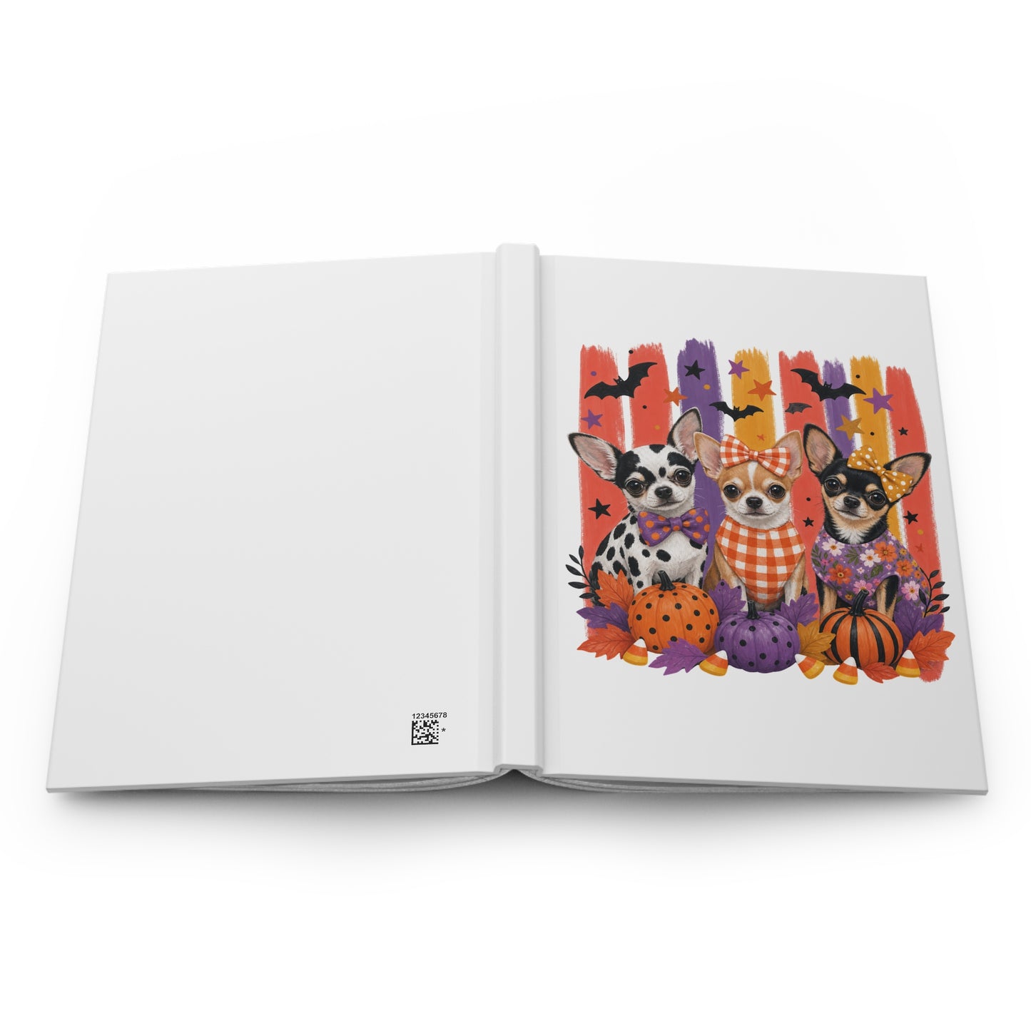 Halloween Chihuahuas Hardcover Journal | Pumpkin, Bats, Fall Pattern