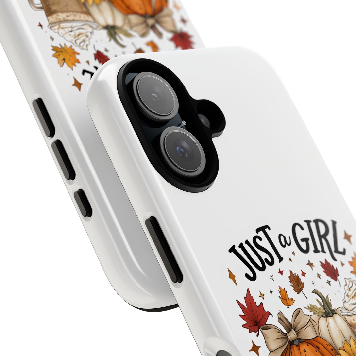 Just a Girl Who Loves Fall Phone Case, Autumn Aesthetic iPhone Cover, Pumpkin Spice Latte Case, Cute Fall Gift