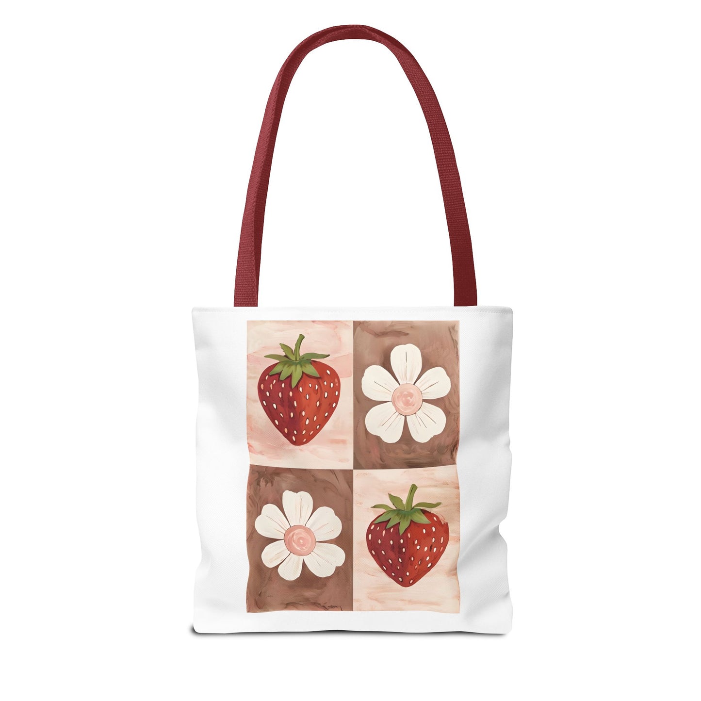 Strawberry Floral Tote Bag, Perfect for Spring, Eco-Friendly Shopping, Farmers Market, Gifts for Her, Cute Weekend Bag