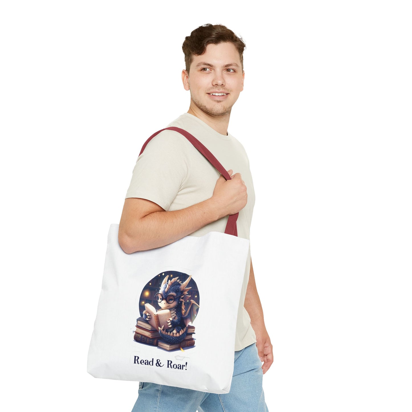 Enchanting Reads Dragon Tote Bag - Perfect for Book Lovers, Readers, Gifts, Literary Events, Reading Clubs!